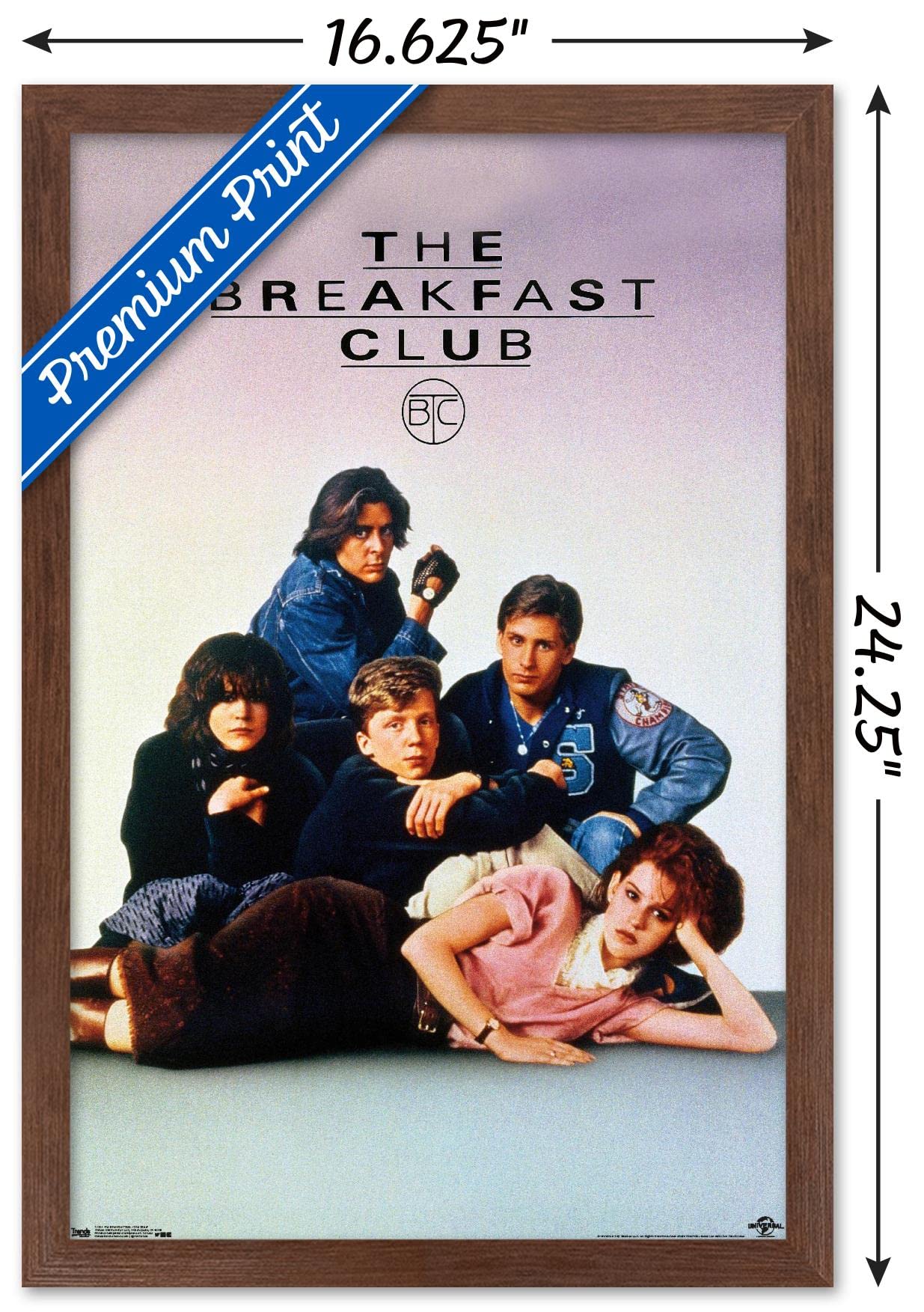 Trends International The Breakfast Club - One Sheet Wall Poster, 14.725'' X 22.375'', Mahogany Framed Version