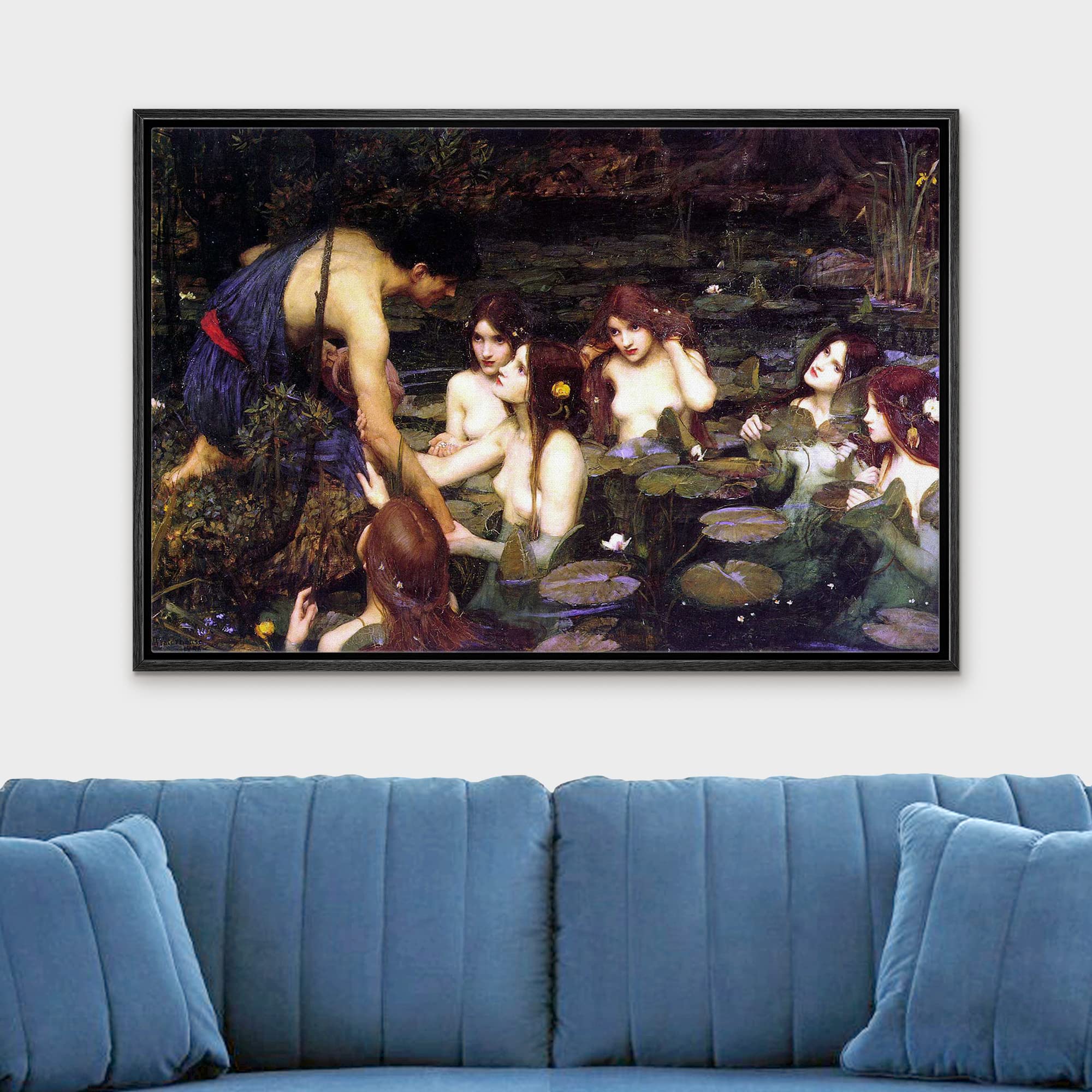 Wall26 Framed Canvas Print Wall Art Hylas & The Nymphs By John William Waterhouse People Historic Illustrations Fine Art Traditi