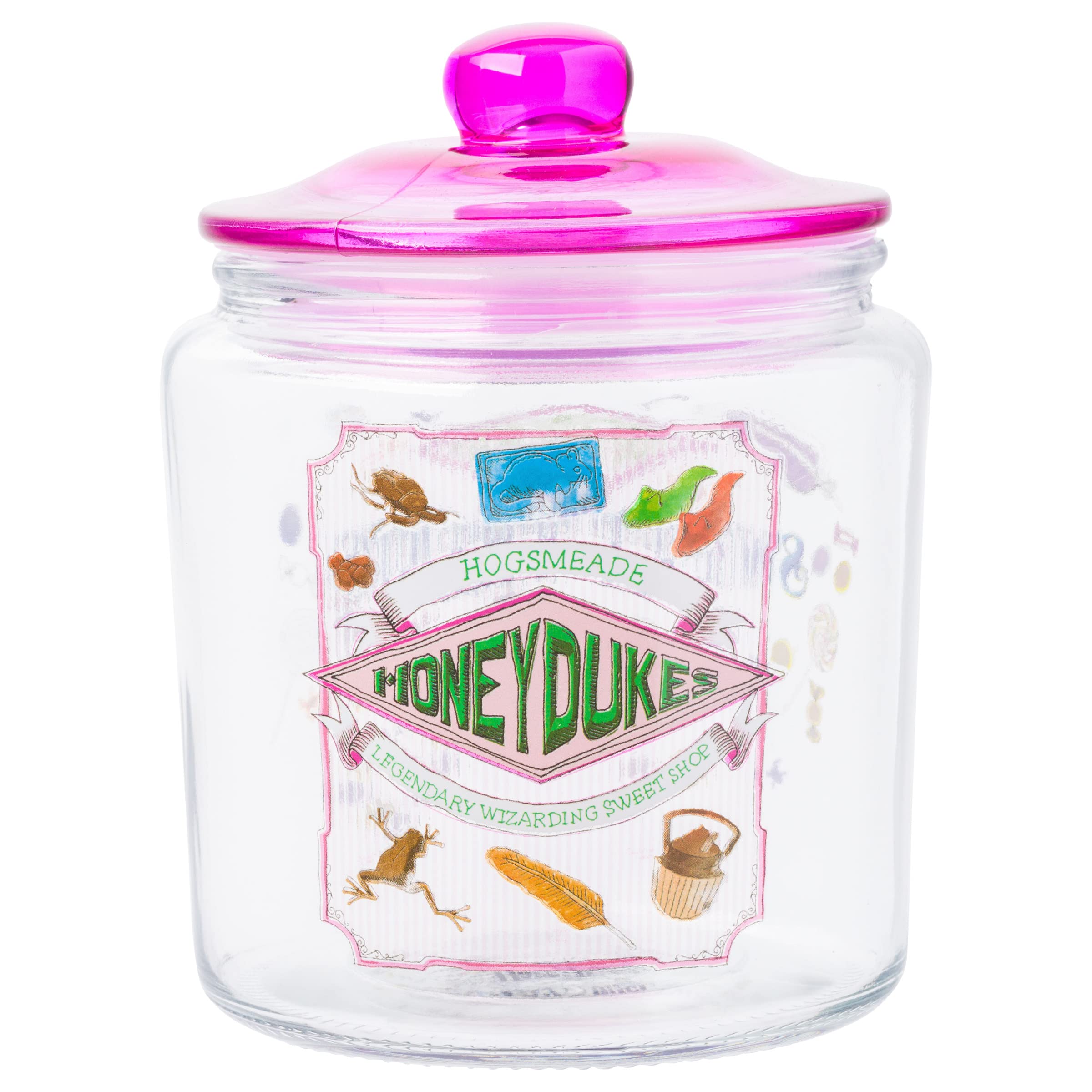 Silver Buffalo Harry Potter Hogsmeade Honeydukes Treats Glass Cookie Snack Candy Jar With Lid (Small)