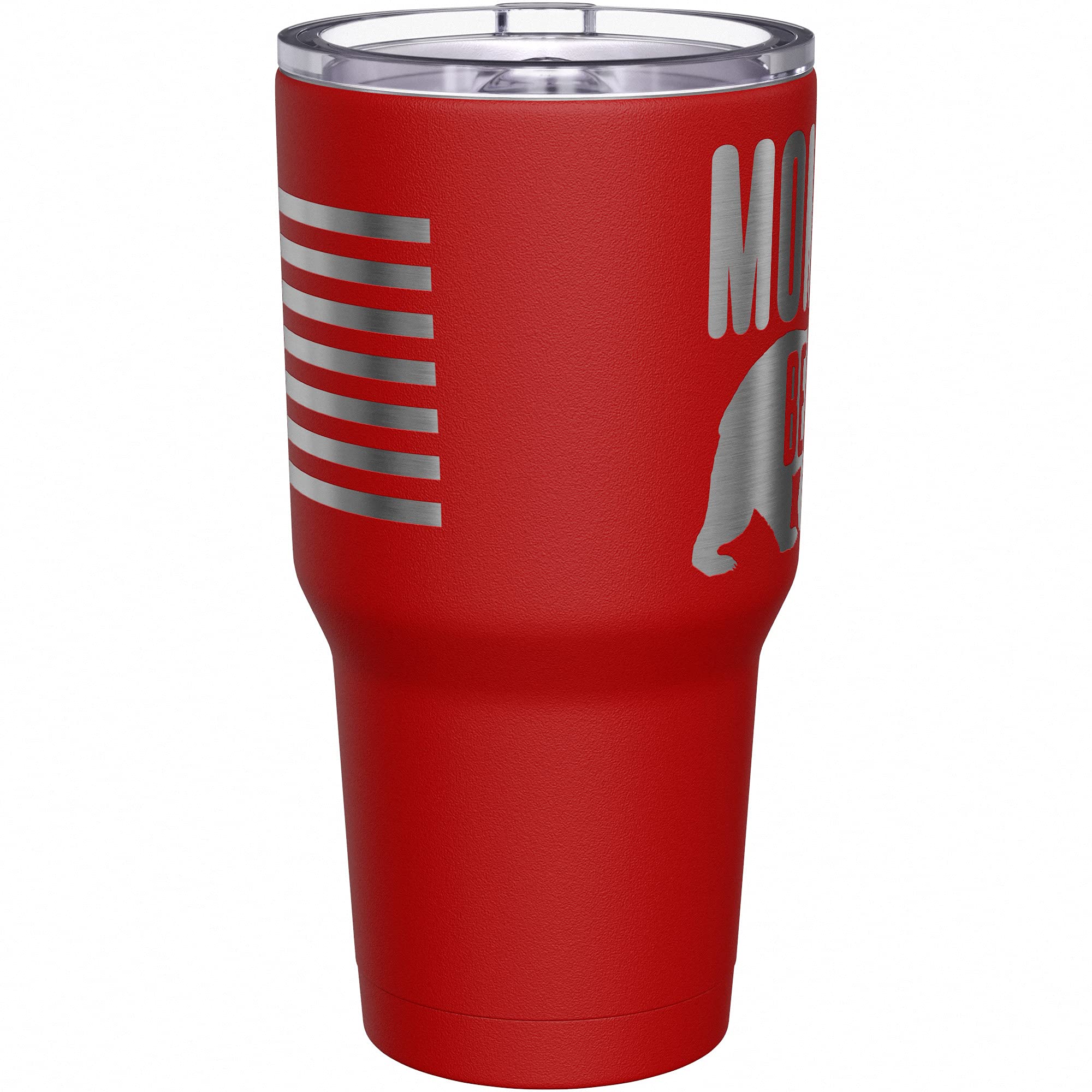 We The People Holsters - Momma Bear - Coffee Tumbler - American Flag Coffee Travel Mug - Engraved Tumbler - Double Insulated Tumbler - 30 oz