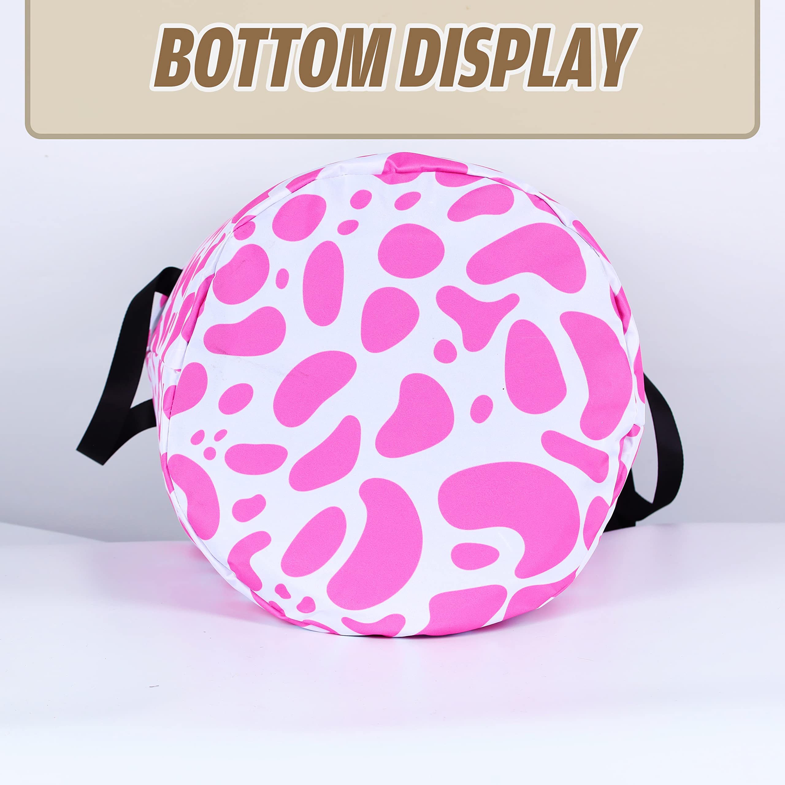 Pink Cow Print Laundry Basket Animal Foldable Waterproof Oxford Cloth Funny Tote Bag Laundry Hamper Clothes Storage Bucket Toy O