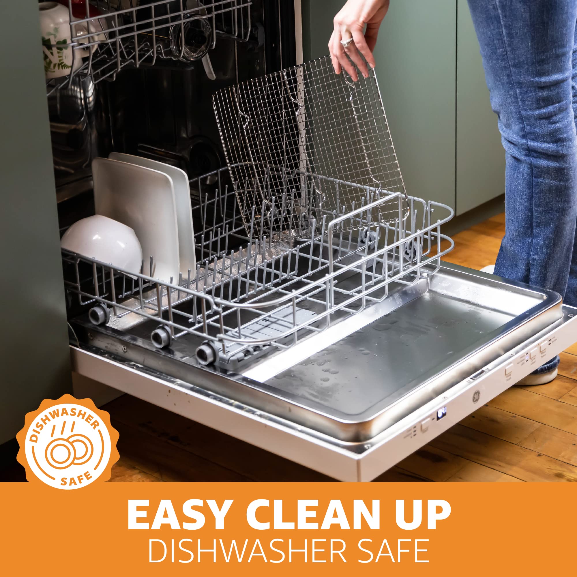Prioritychef 18/8 Stainless Steel Cooling Rack, Heavy Duty Baking Rack For Oven Cooking, Fits Quarter Sheet Pan, Wire Rack For C