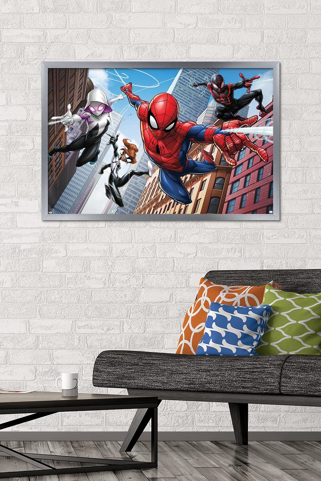 Trends International Marvel Comics - Spider-Man - Web Heroes Wall Poster, 22.375'' X 34'', Silver Framed Version