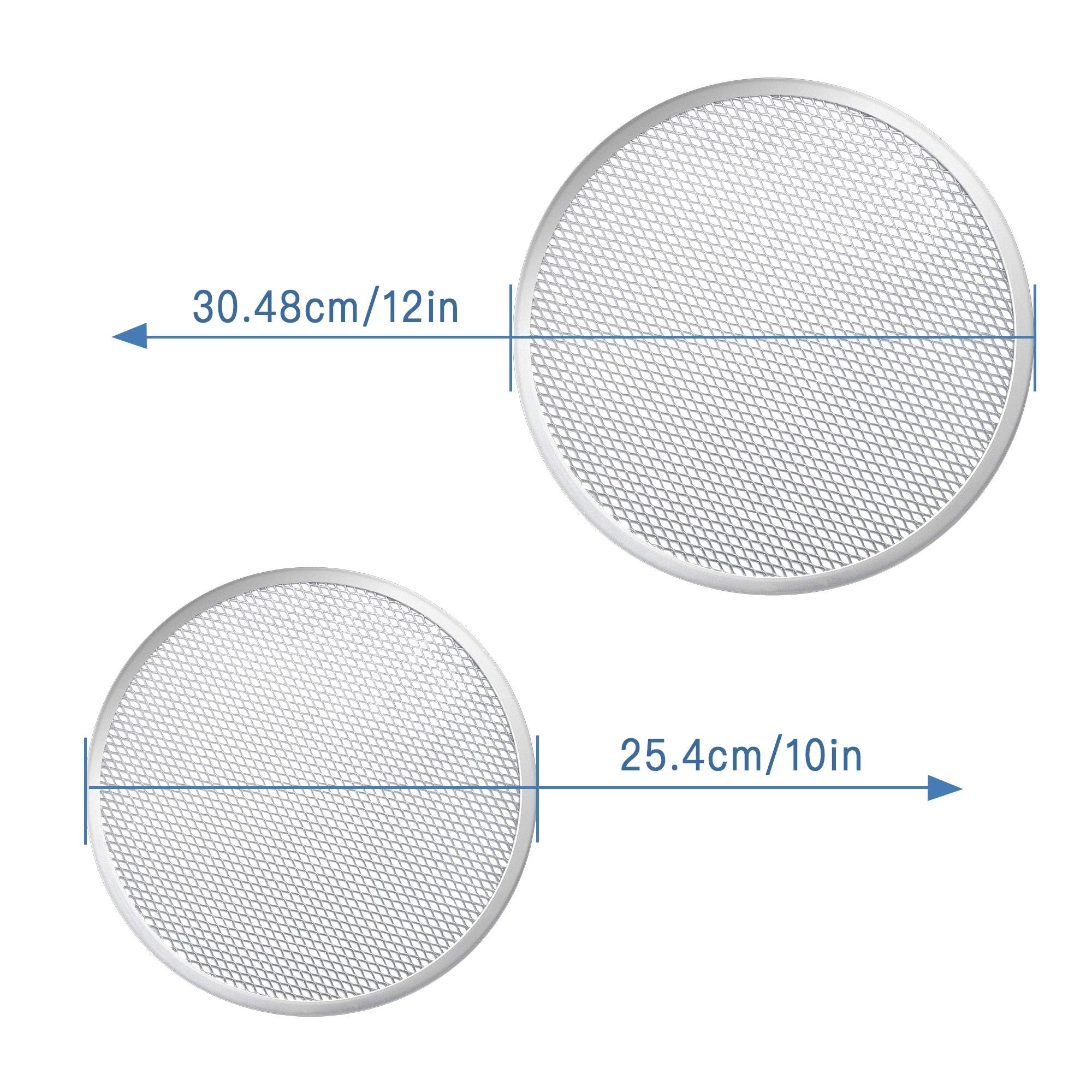 Milkary 4 Pieces Seamless Round Pizza Screen, 2 Pieces 12 Inch Aluminum Mesh Pizza Screen And 2 Pieces 10 Inch Pizza Mesh Baking