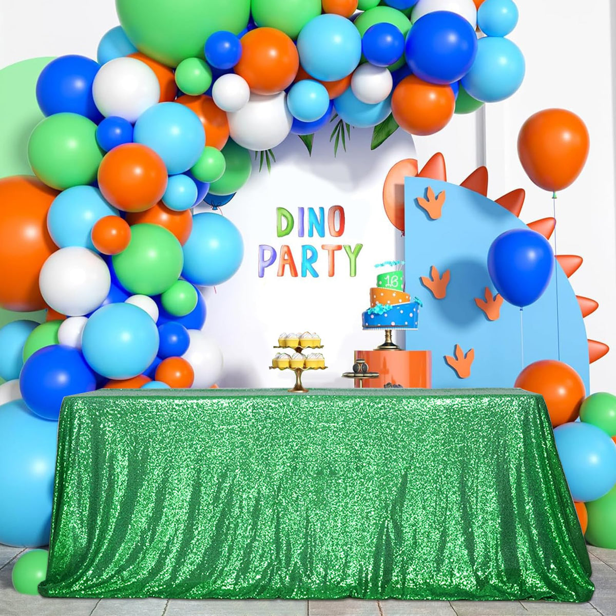 Partydelight Green Sequin Tablecloth 60X120 Inch Rectangle Tablecloth Glitter Tablecloth For Party Baby Shower Christmas Decorat