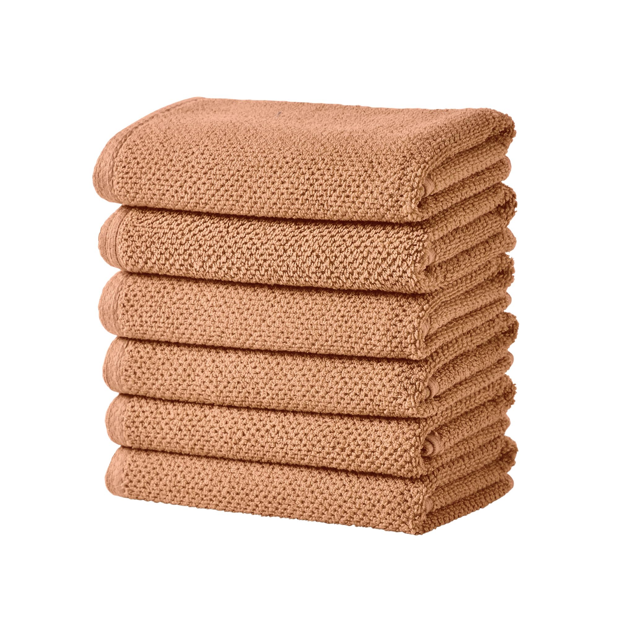 Great Bay Home Orange Hand Towels - 100% Cotton 6 Pack 26x16 Hand Towel Set - Absorbent, Quick-Drying, Durable Towels for Handro