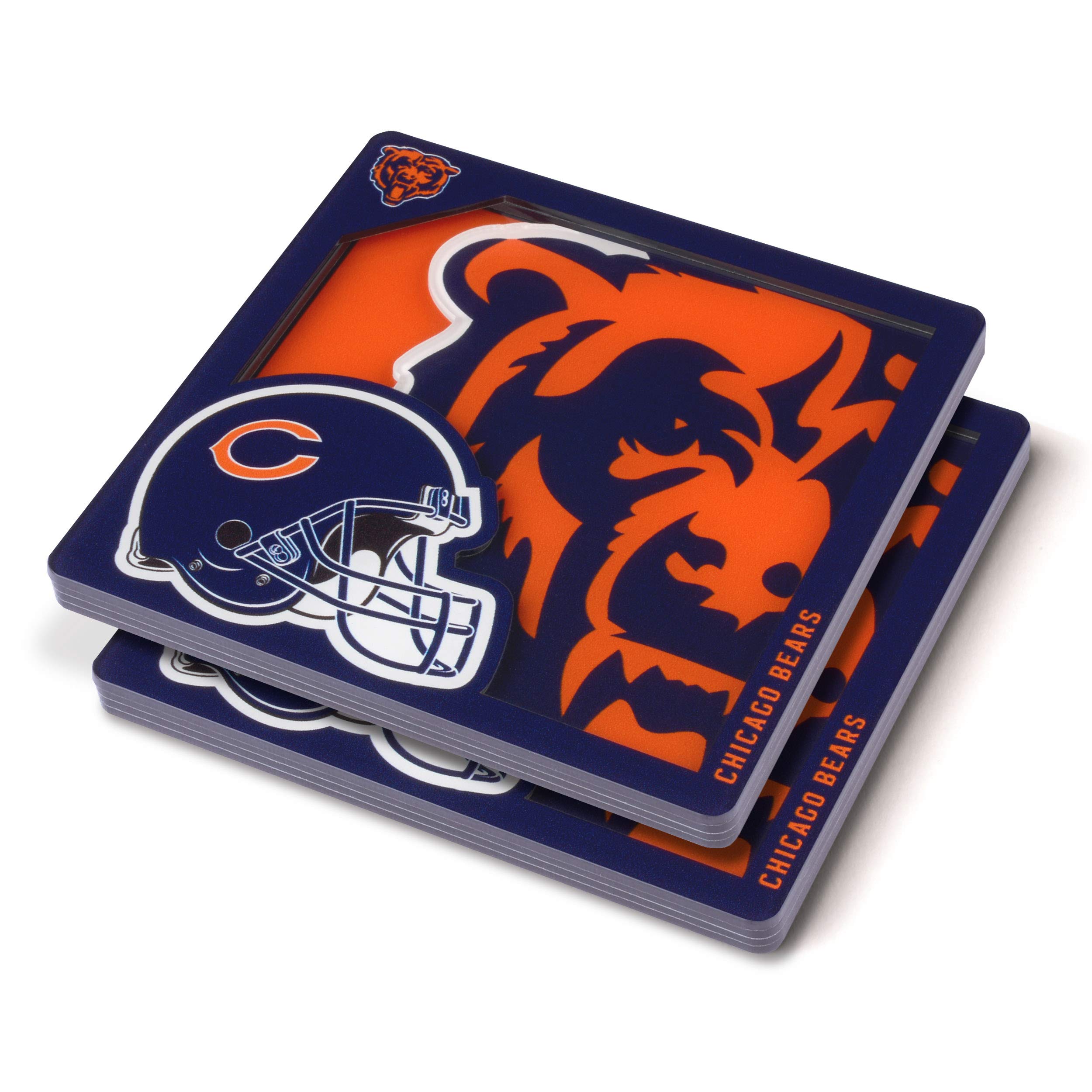 Youthefan Nfl Chicago Bears 3D Logo Series Coasters 4'' X 4''