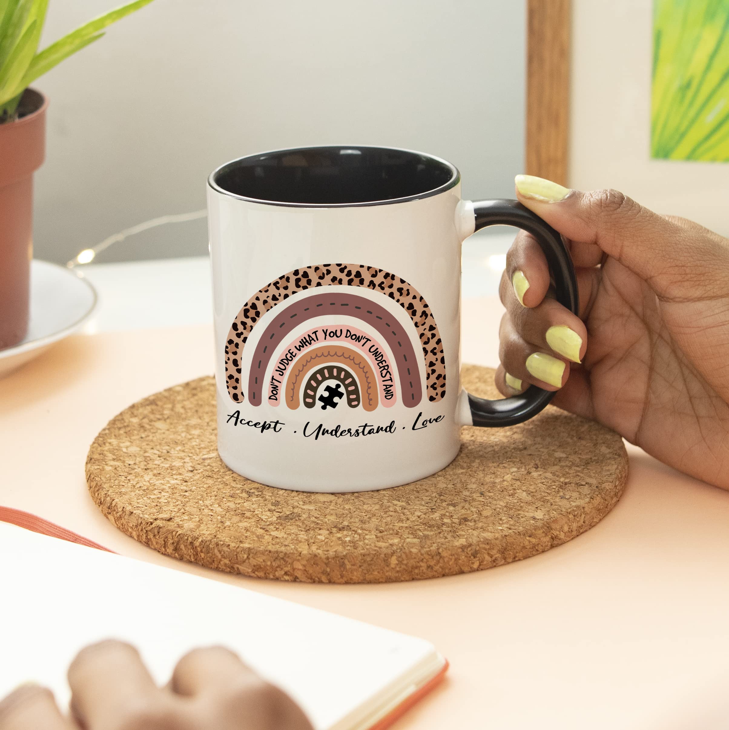 Younique Designs Autism Awareness Cup, 11 Ounces, Autism Mom Mug, Autism Acceptance Coffee Mug, Autism Awareness Merchandise And