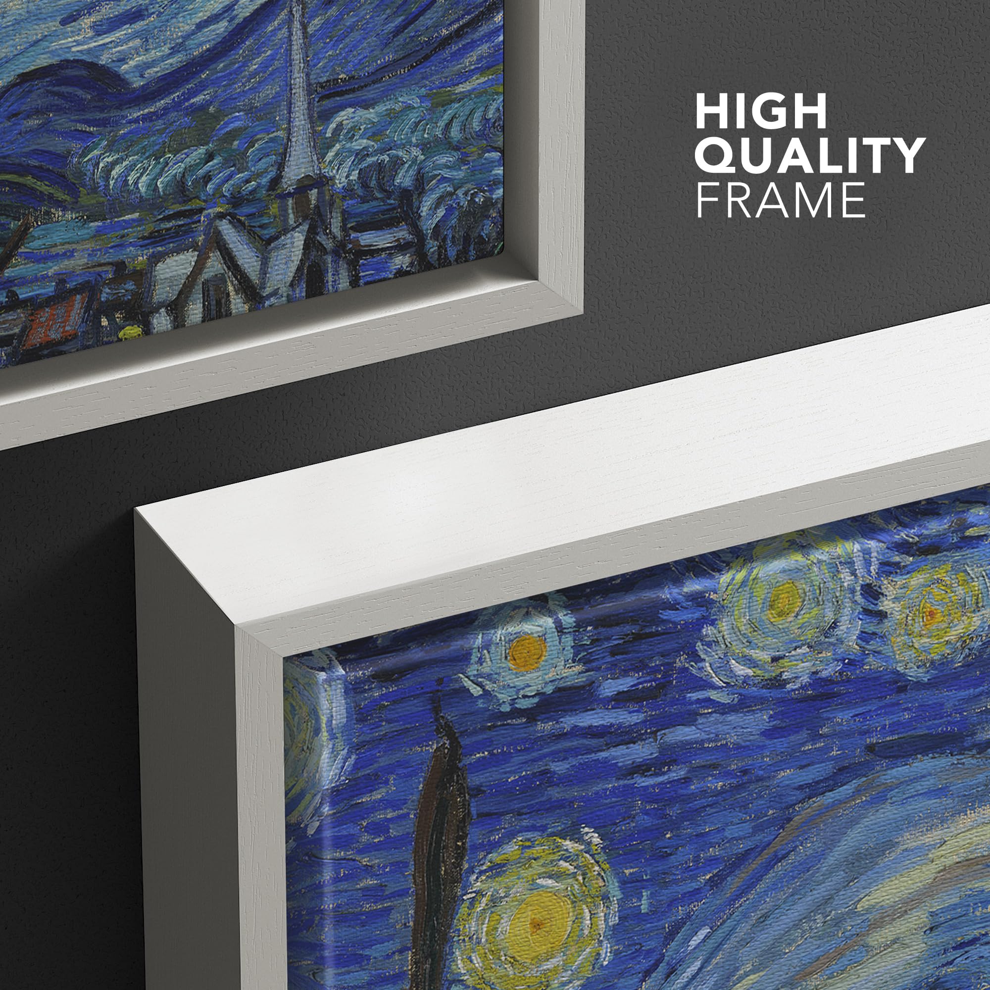 Wall26 Framed Canvas Print Wall Art Starry Night By Vincent Van Gogh Nature Wilderness Illustrations Modern Art Decorative Flora