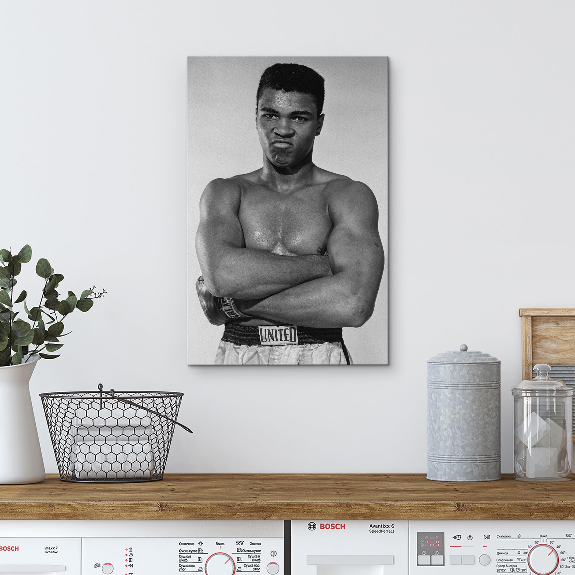 Wall26 Canvas Print Wall Art Famous African American Boxer Duotone Muhammad Ali Historic Classic Photography Realism Traditional