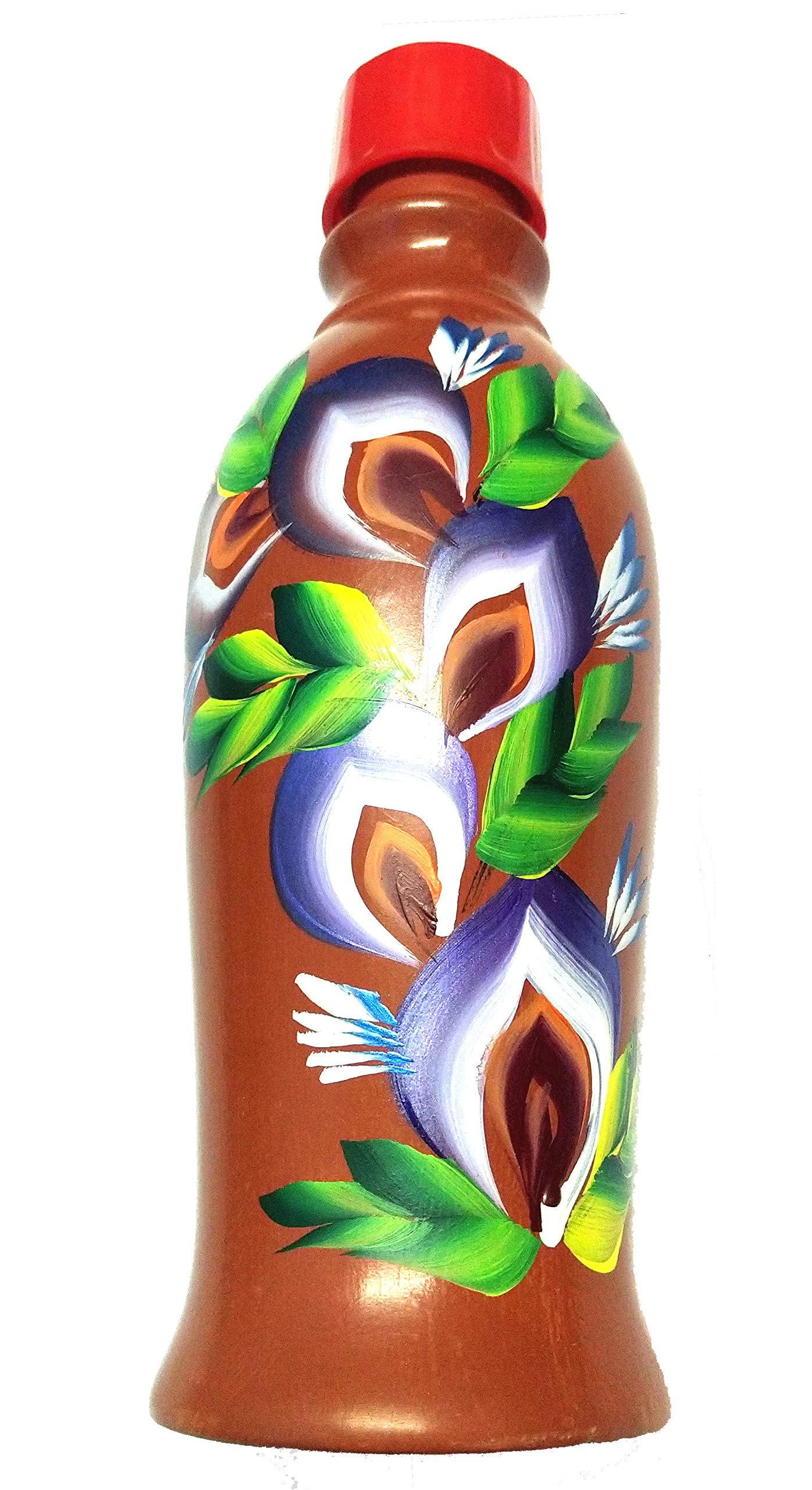 Ksi Organic Clay Water Bottle 1L Earthen Mud Pot For Drinking Water | Mitti Ki Bottle | Naturally Cools & Purifies | EcoFriendl