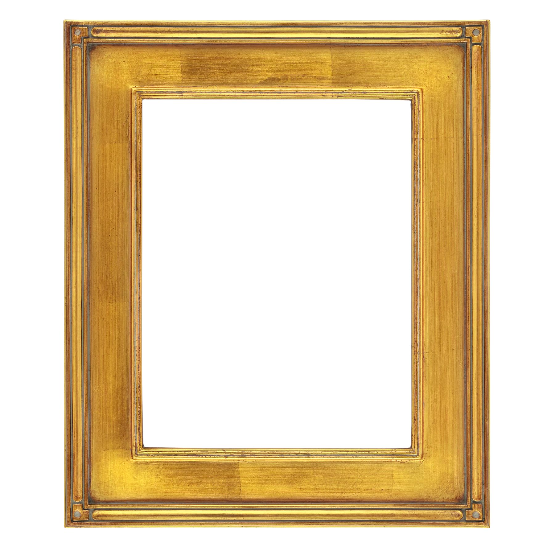 Creative Mark Plein Air Museum Collection De Stijl Open Back Art Frame - 8x10-6 Pack Gold - Art Deco Wood Composition Hand-Leafe