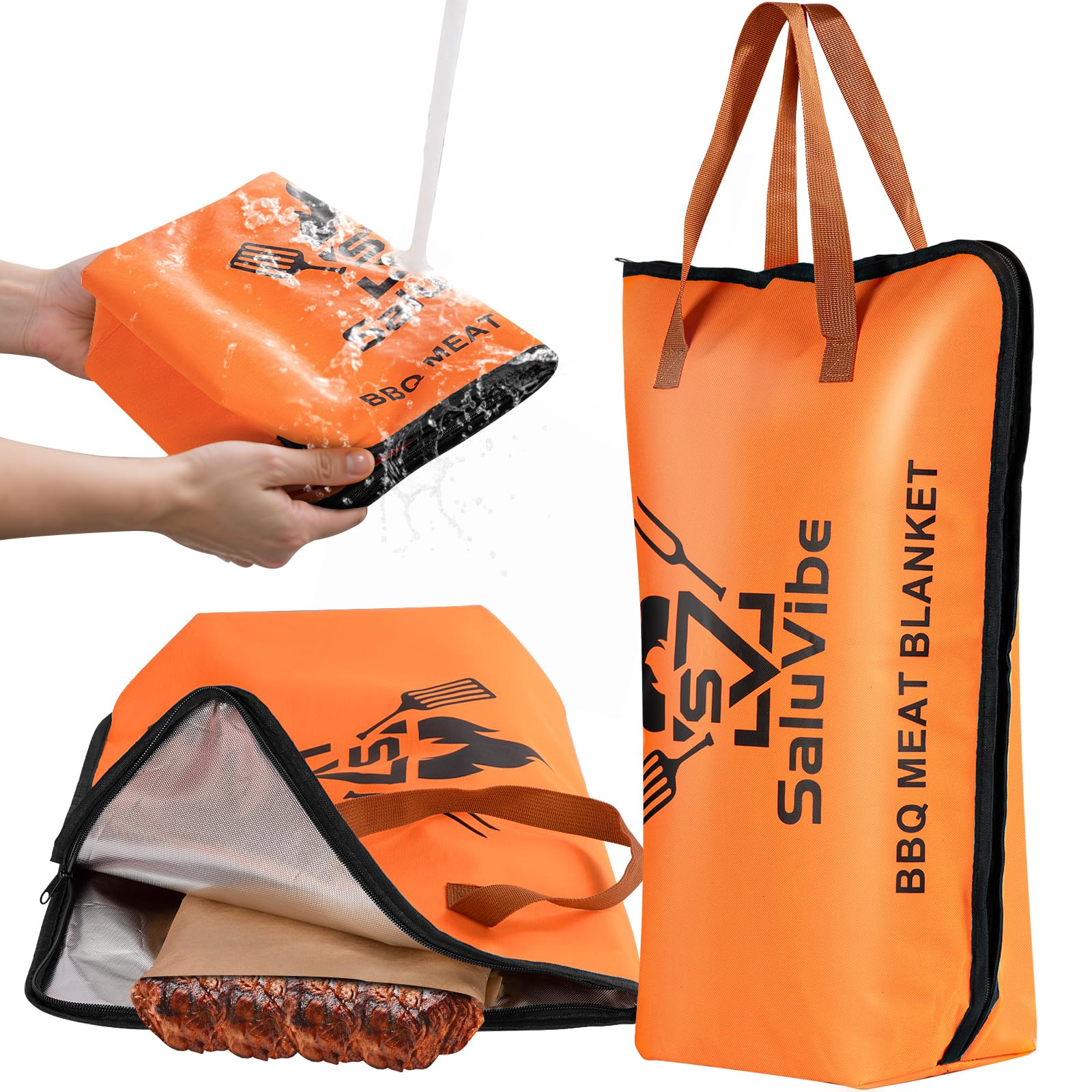 BBQ Meat Resting Blanket - Smoker Insulated Brisket Bag for Turkey, Pork Shoulder & Beef, Made of Washable Oxford Cloth - Gifts 
