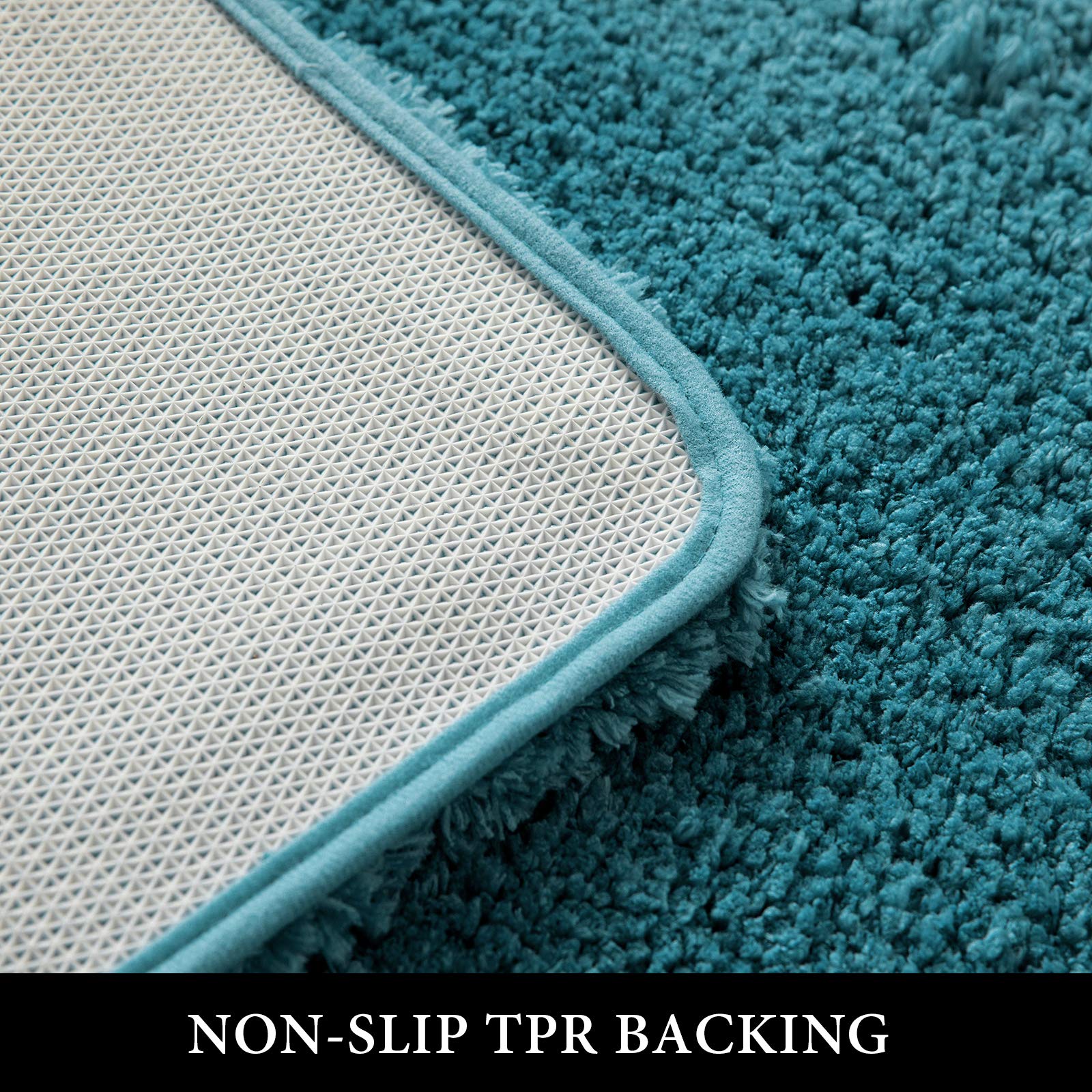 Miulee Teal Bathroom Rugs Set 2 Piece, Non Slip Bath Mat With Absorbent Microfiber, Ultra Soft Thick Rugs For Bathroom Floor Tub
