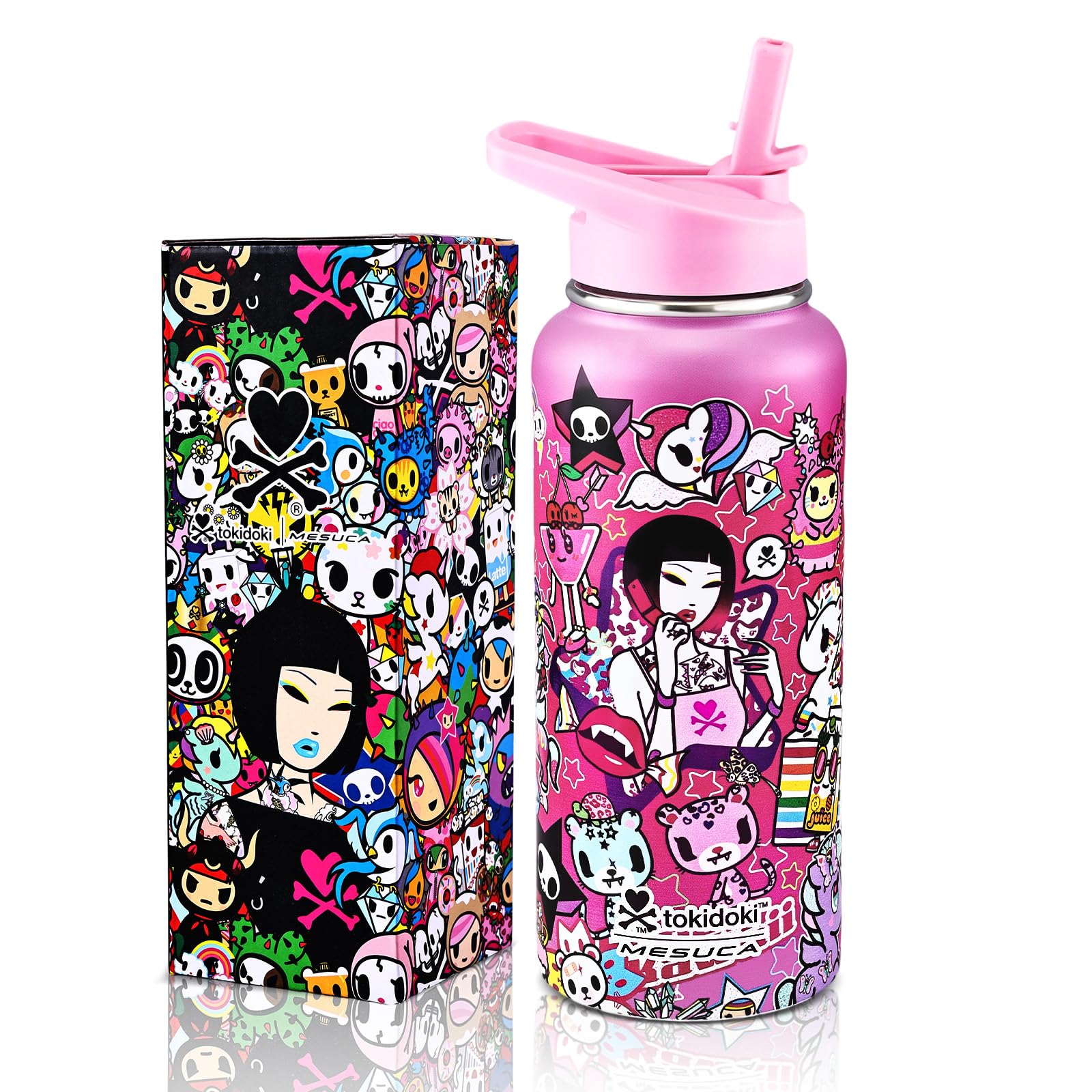 tokidoki Unicorno Bottle, 32oz Insulated Stainless Steel Water Bottle(Y2k)