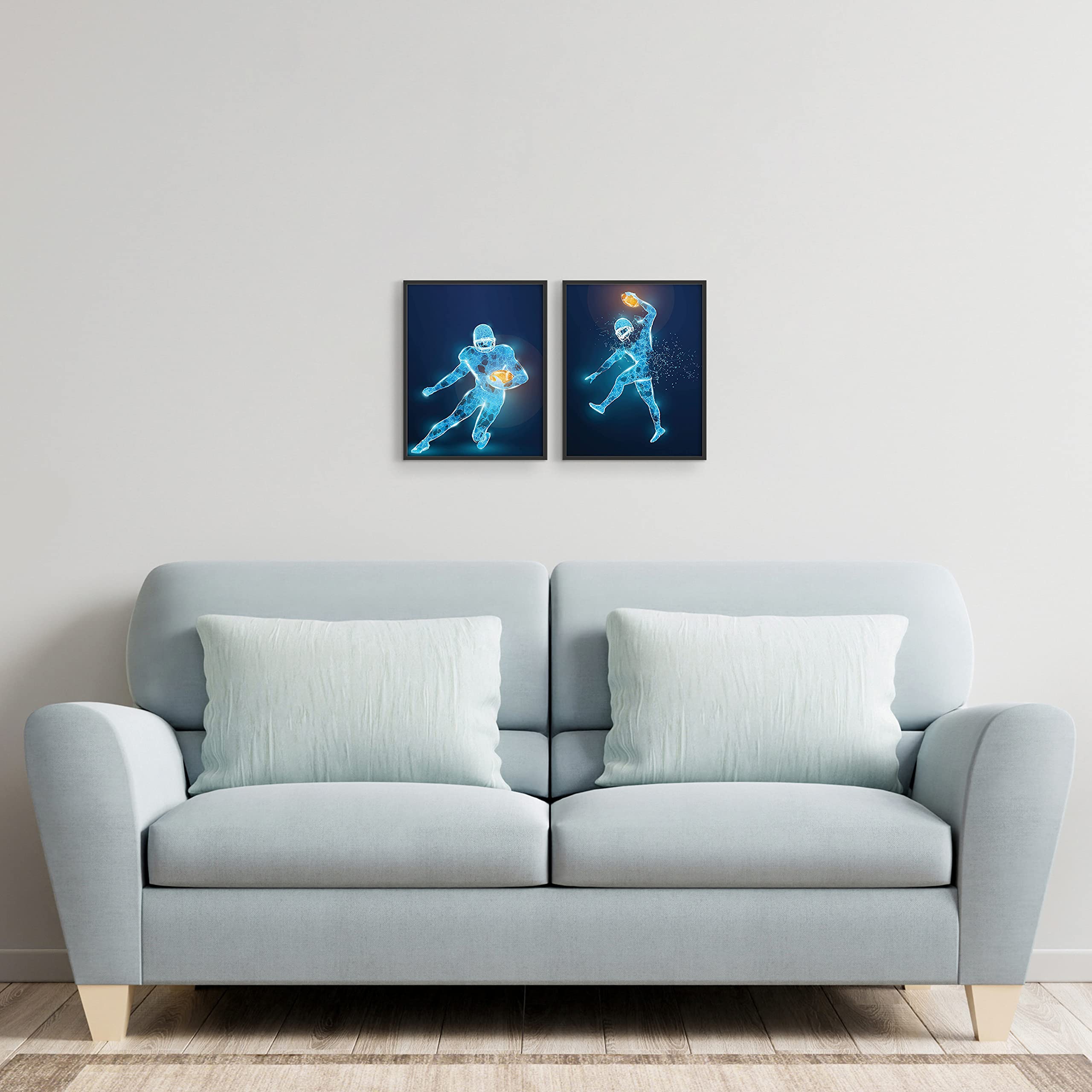 Football Wall Decor Art Prints - X-Ray - Set Of 2 (11X14) Inch Poster Photos - Man Cave, Bedroom Decor
