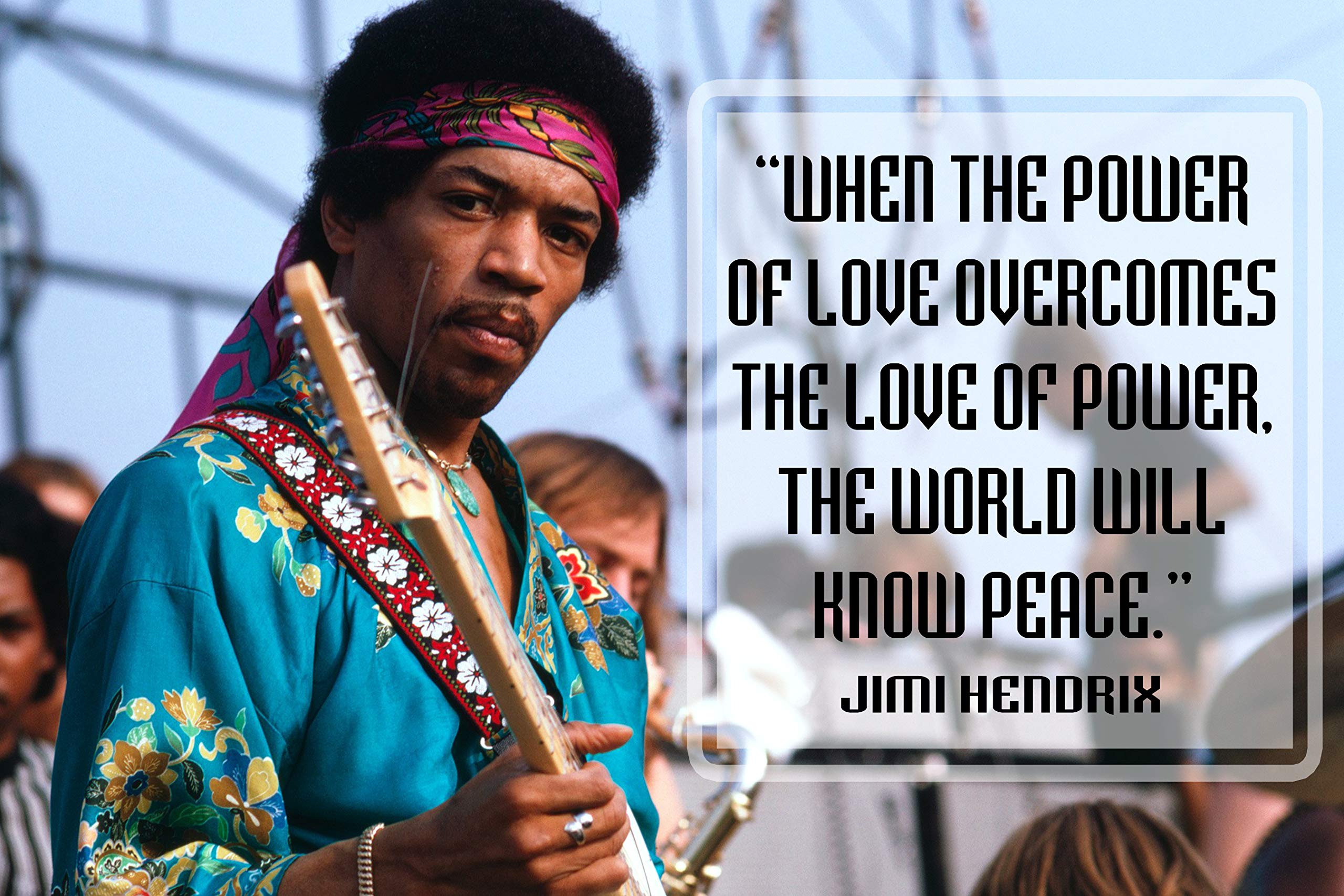 Jimi Hendrix Quote Poster Black History Month Posters Wall Art Music Quotes Cool Woodstock 1969 Teaching Decorations Jimmy Class