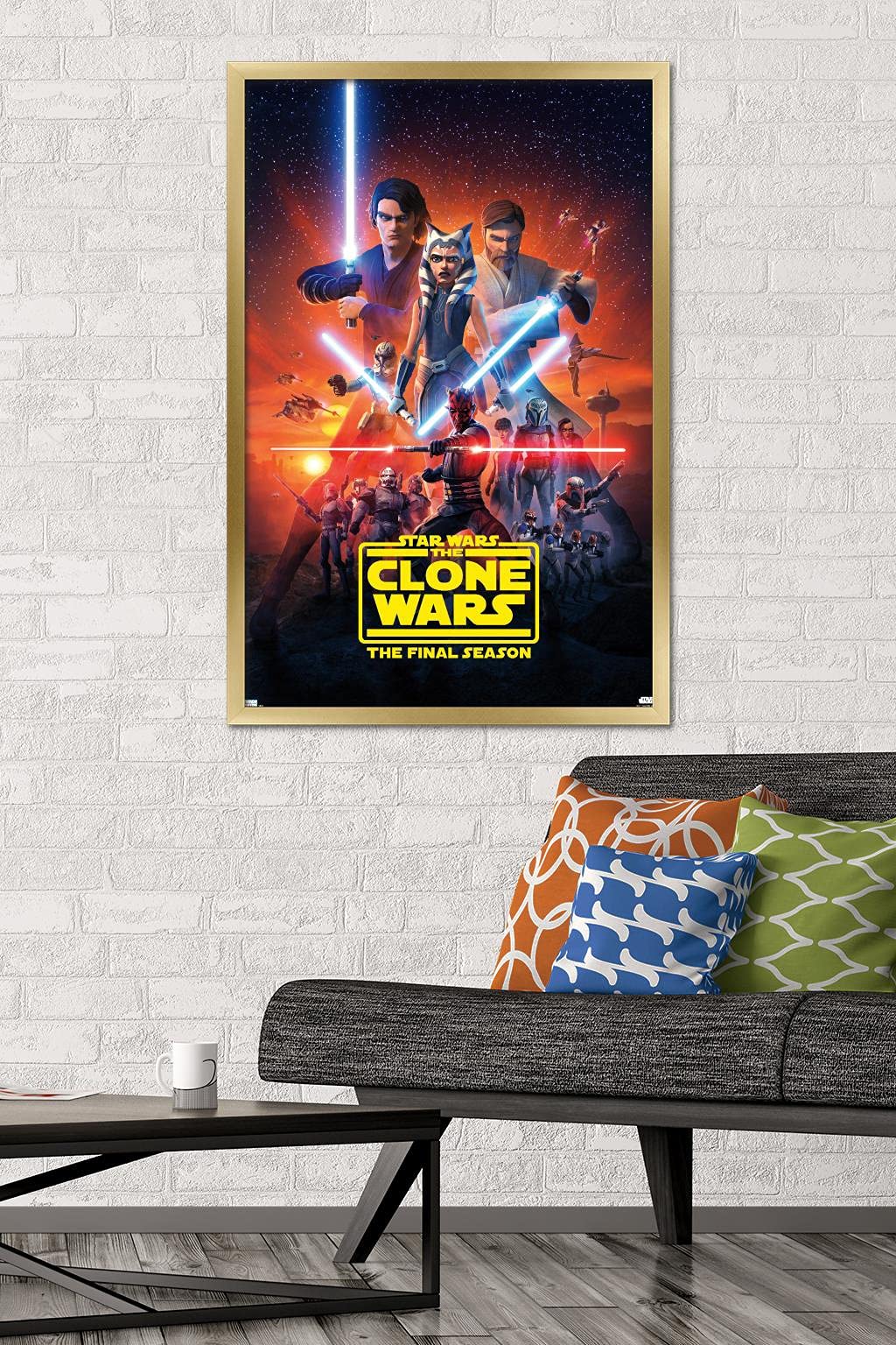 Trends International Star Wars: The Clone Wars - Season 7 Key Art Wall Poster, 22.375'' X 34'', Gold Framed Version