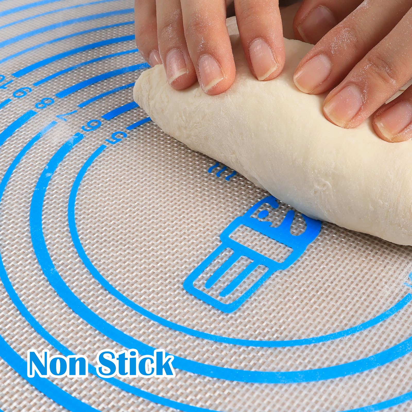 Nonstick Silicone Pastry Mat Extra Large with Measurements 28''By 20'' for Silicone Baking Mat  Counter Mat  Dough Rolling Mat Fondant/Pie Crust Mat By Folksy Super Kitchen