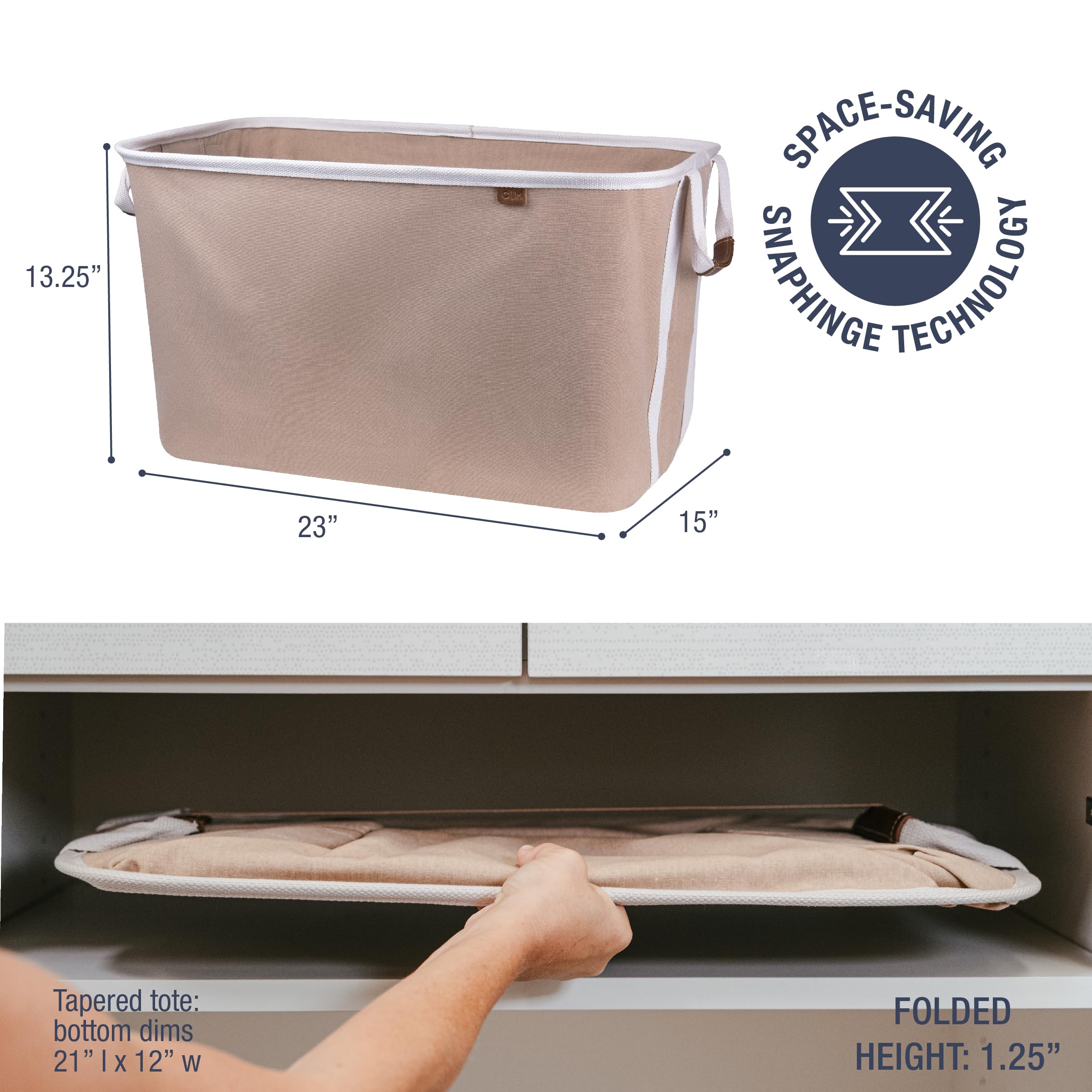 CleverMade Collapsible Fabric Laundry Basket - Premium Foldable Pop Up Storage Bin - Space Saving Hamper with Side Handles Large  Mocha  2 Pack