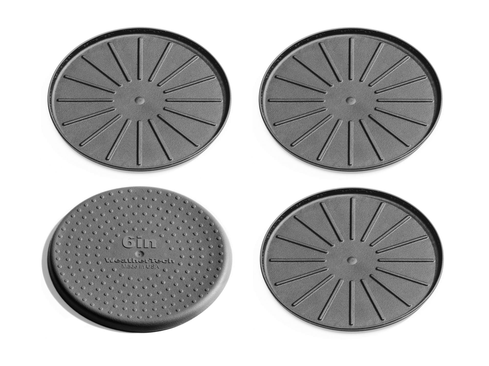 Weathertech 6'' Drink Coasters For Home Surfaces, Anti-Skid, No-Slip Knibs - Set Of 4, Black - (8A6Cstbk)