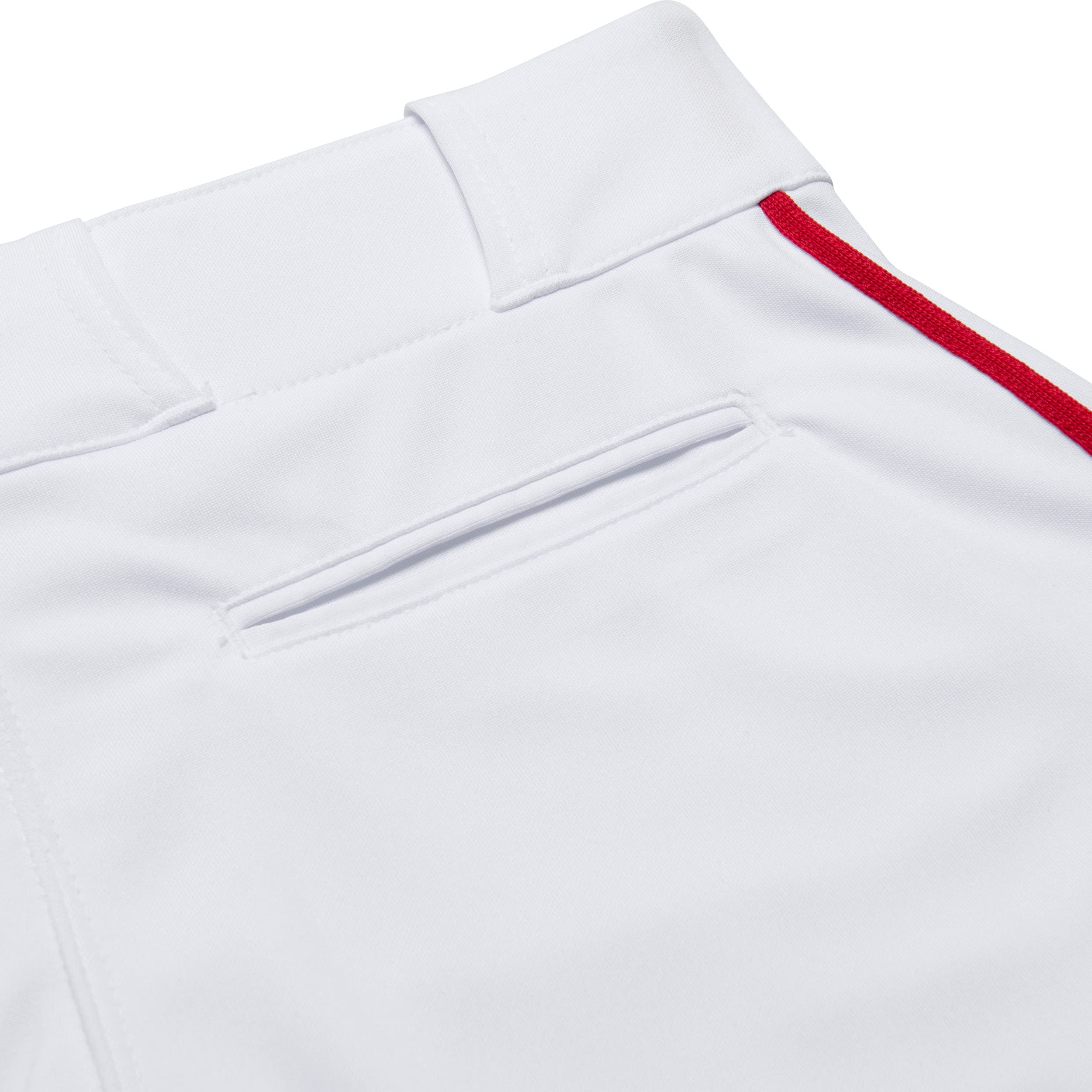 Champro Triple Crown Knicker Style Baseball Pants With Contrast-Color Braid Piping And Reinforced Sliding Areas, White, Scarlet