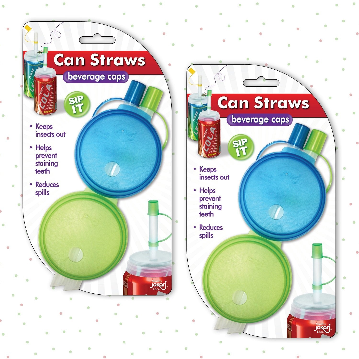 Jokari 4 Count Sip And Seal Soda Straws For Canned Beverages