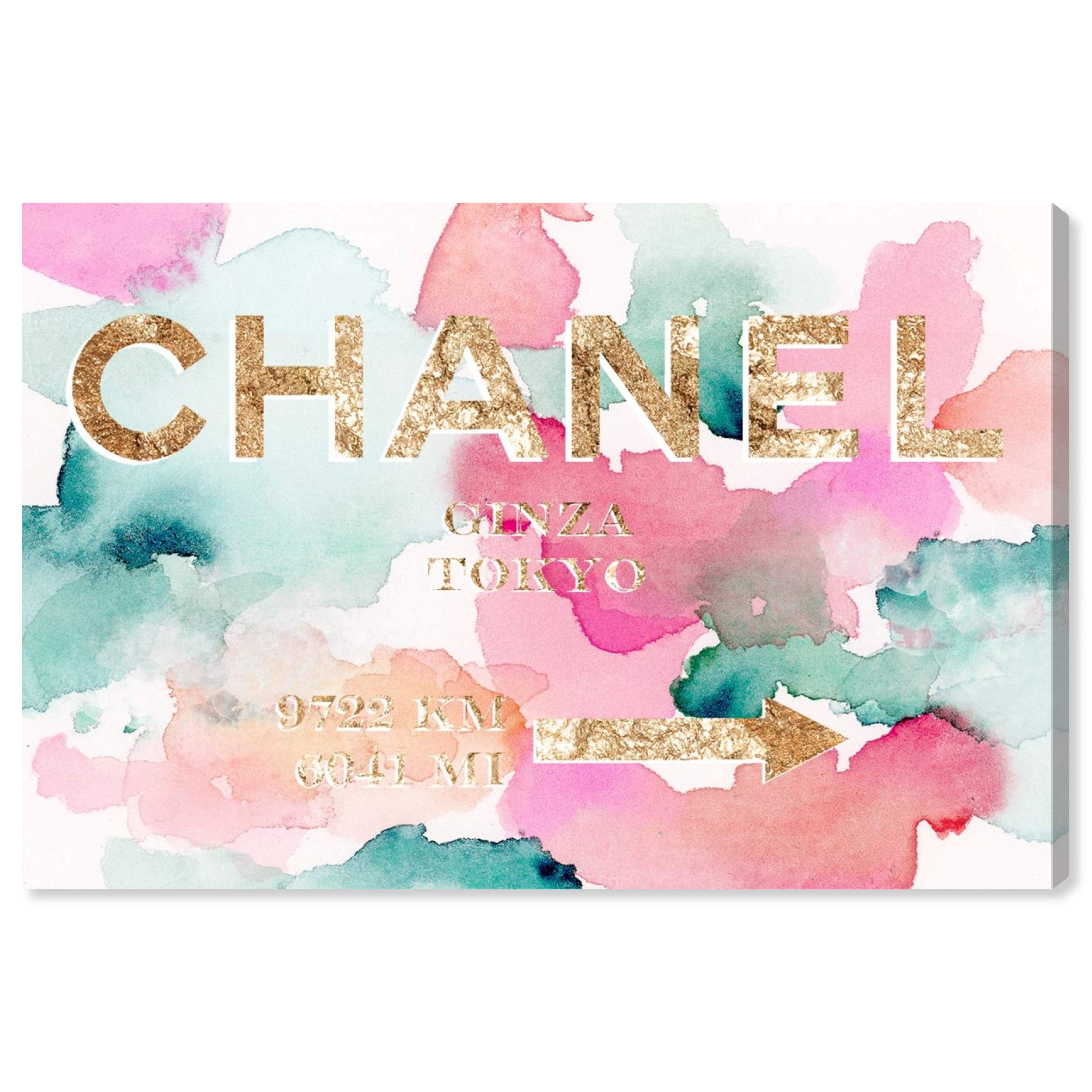 Oliver Gal Fashion And Glam Contemporary Canvas Wall Art Couture Road Ready To Hang Home Decor 24.0 X 36.0 Gold And Pink Canvas
