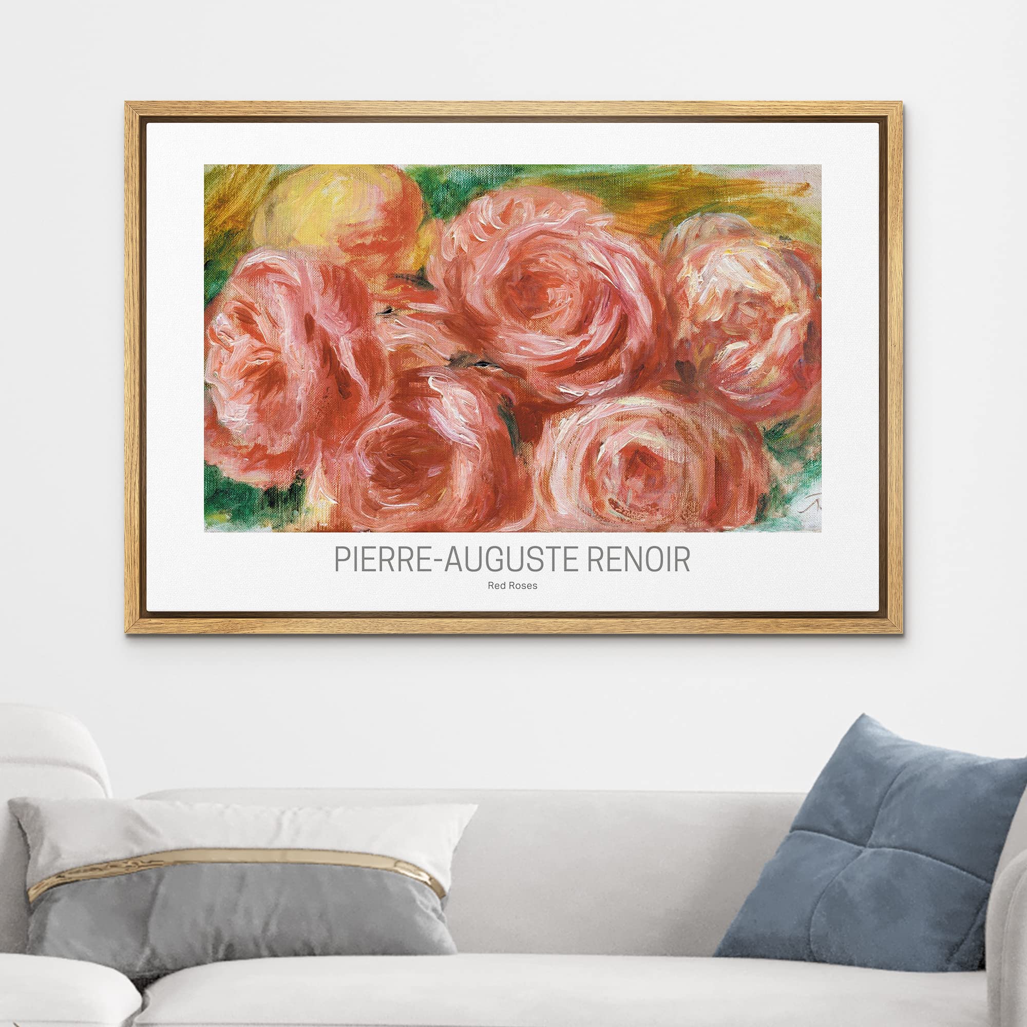 Wall26 Framed Canvas Print Wall Art Red Roses By Pierre-Auguste Renoir Historic Cultural Illustrations Fine Art Traditional Colo