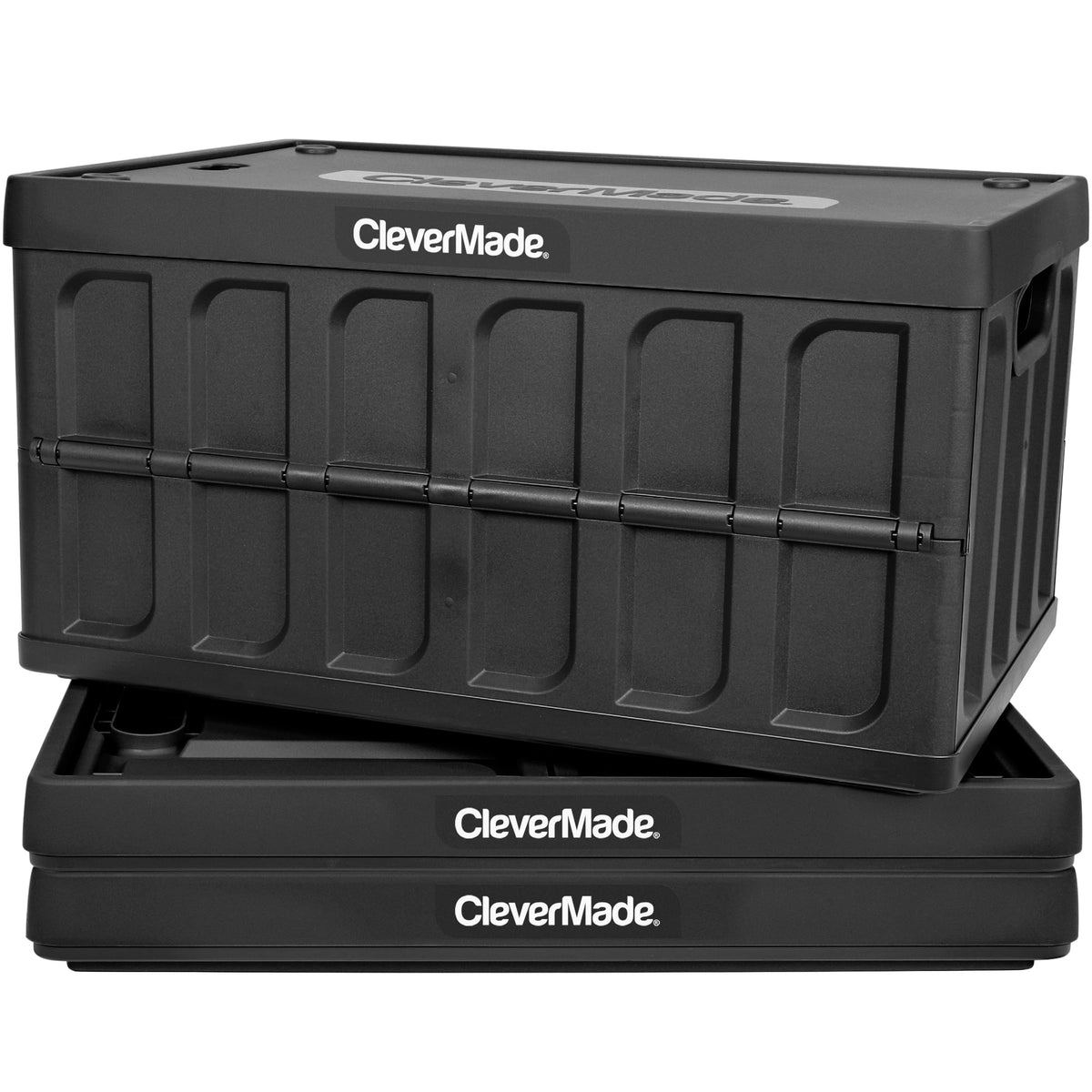 CleverMade Collapsible Storage Bins with Lids- Obsidian 3 Pack 62L - P ...
