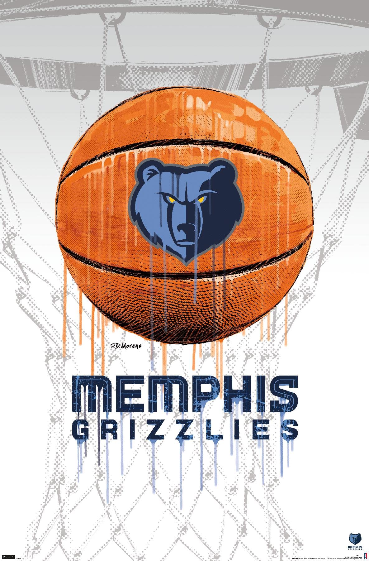 Trends International Nba Memphis Grizzlies - Drip Basketball 21 Wall Poster, 22.375'' X 34'', Premium Unframed Version