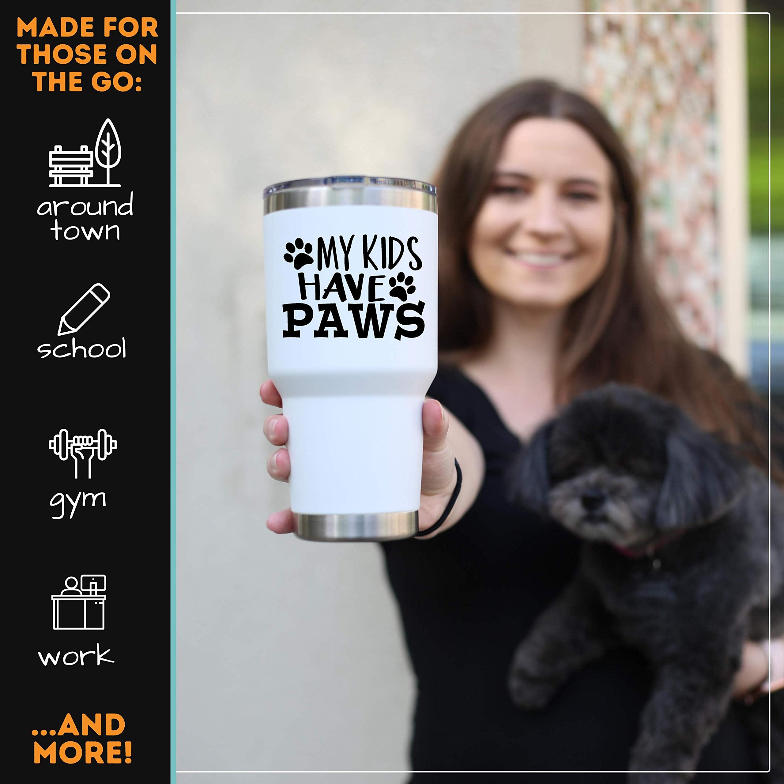 Brooke & Jess Designs Dog Lover Gifts - My Kids Have Paws Presents For Christmas, Birthday, Dad Dog, Dog Mom Mugs