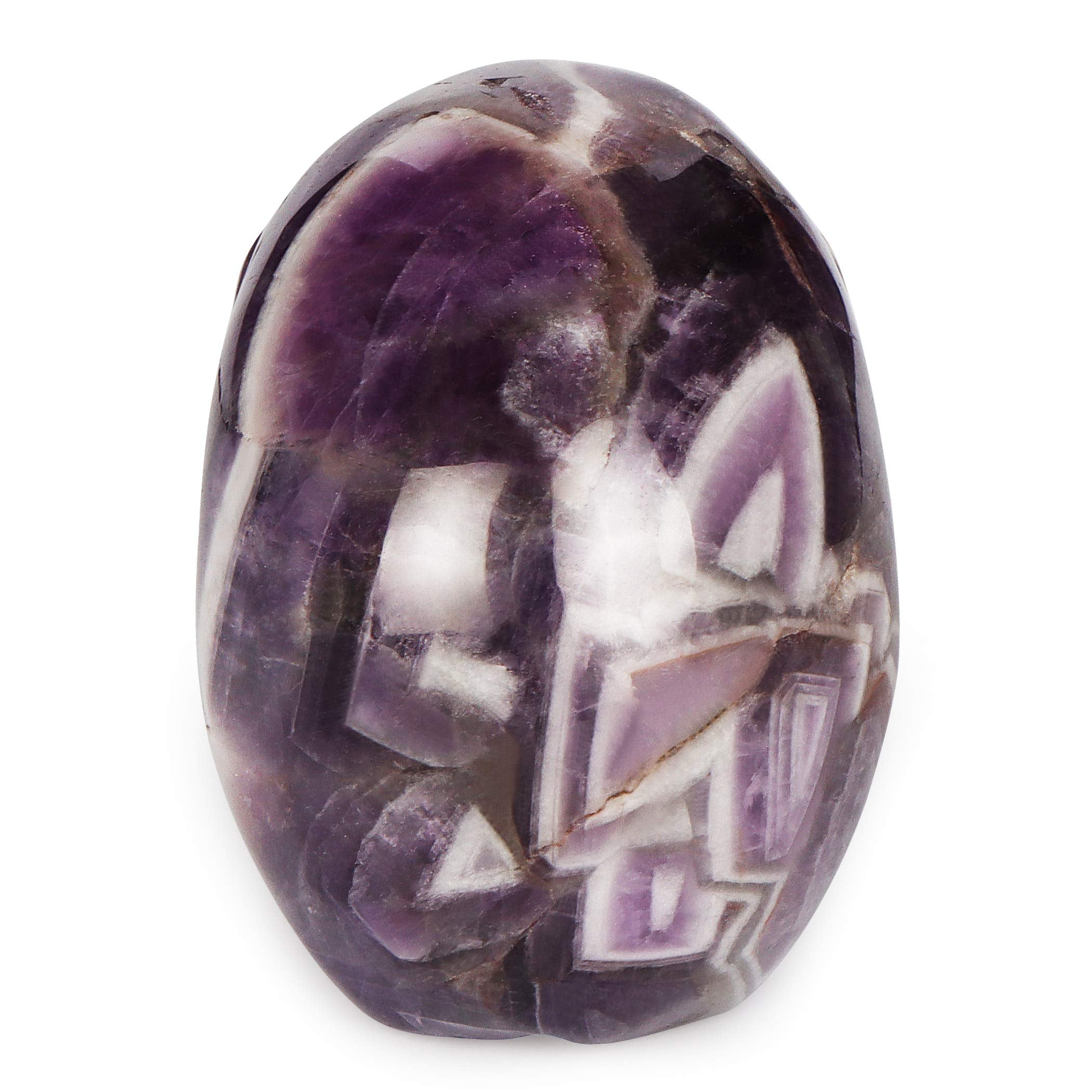 Artistone 2.0 Amethyst Crystal Skull Head Statue Halloween Home Decor Hand Carved Skull Crystal Figurine Purple Realistic Human