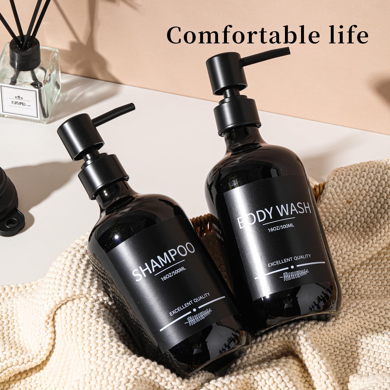 Shampoo And Conditioner Dispenser(5Pack)16.9Oz Shampoo And Conditioner Bottles,Refillable Shampoo And Conditioner Bottles,Shampo