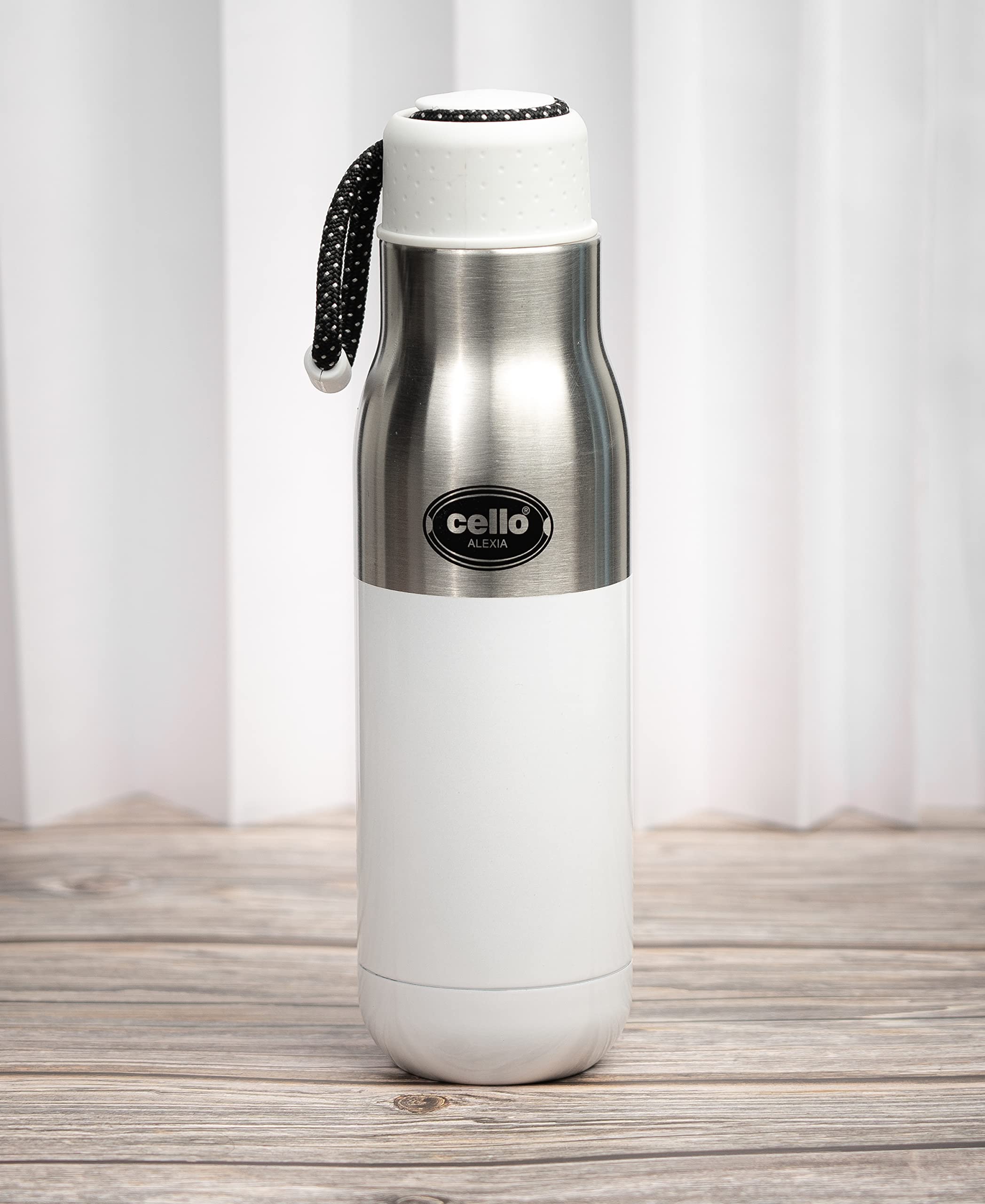 Cello Alexia Insulated Flask | Hot and Cold Stainless Steel Water Bottle | Double Walled Carry Flask for Travel, Home, Office, S