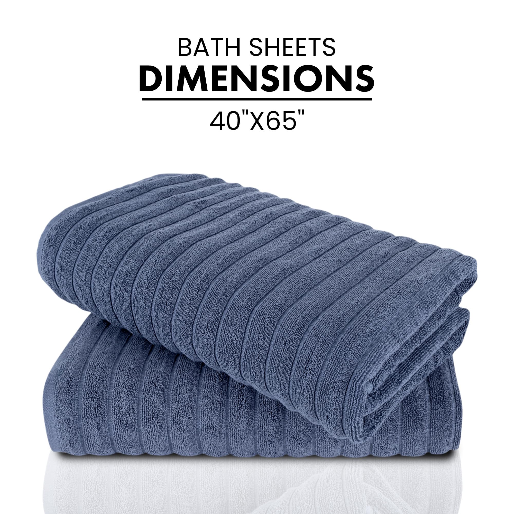 Classic Turkish Towels Ctt - Premium 2 Piece Jumbo Bath Sheets, 100% Turkish Cotton, Absorbent & Ultra Comfy Bath Towel Sheets F