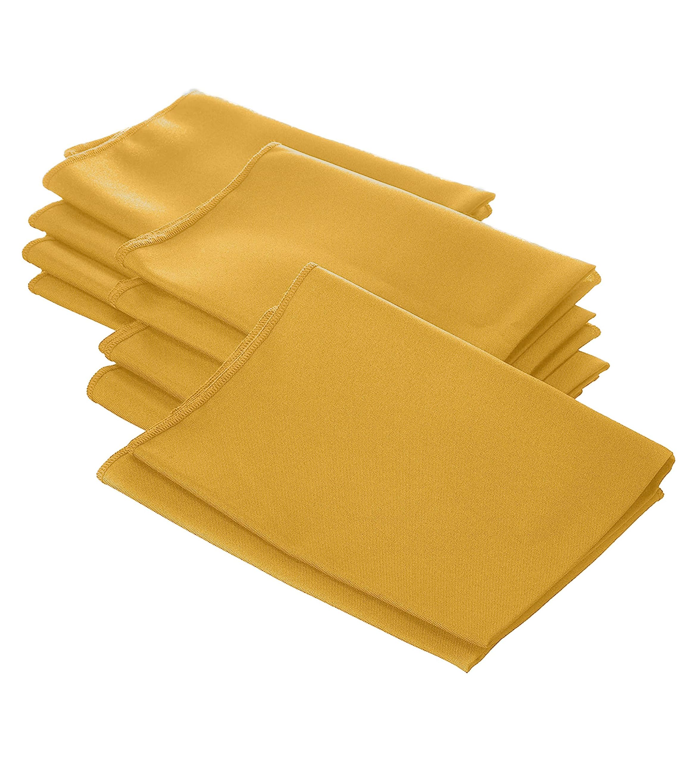 LA Linen Pack-10 Polyester Poplin Napkin 18 by 18-Inch  Gold