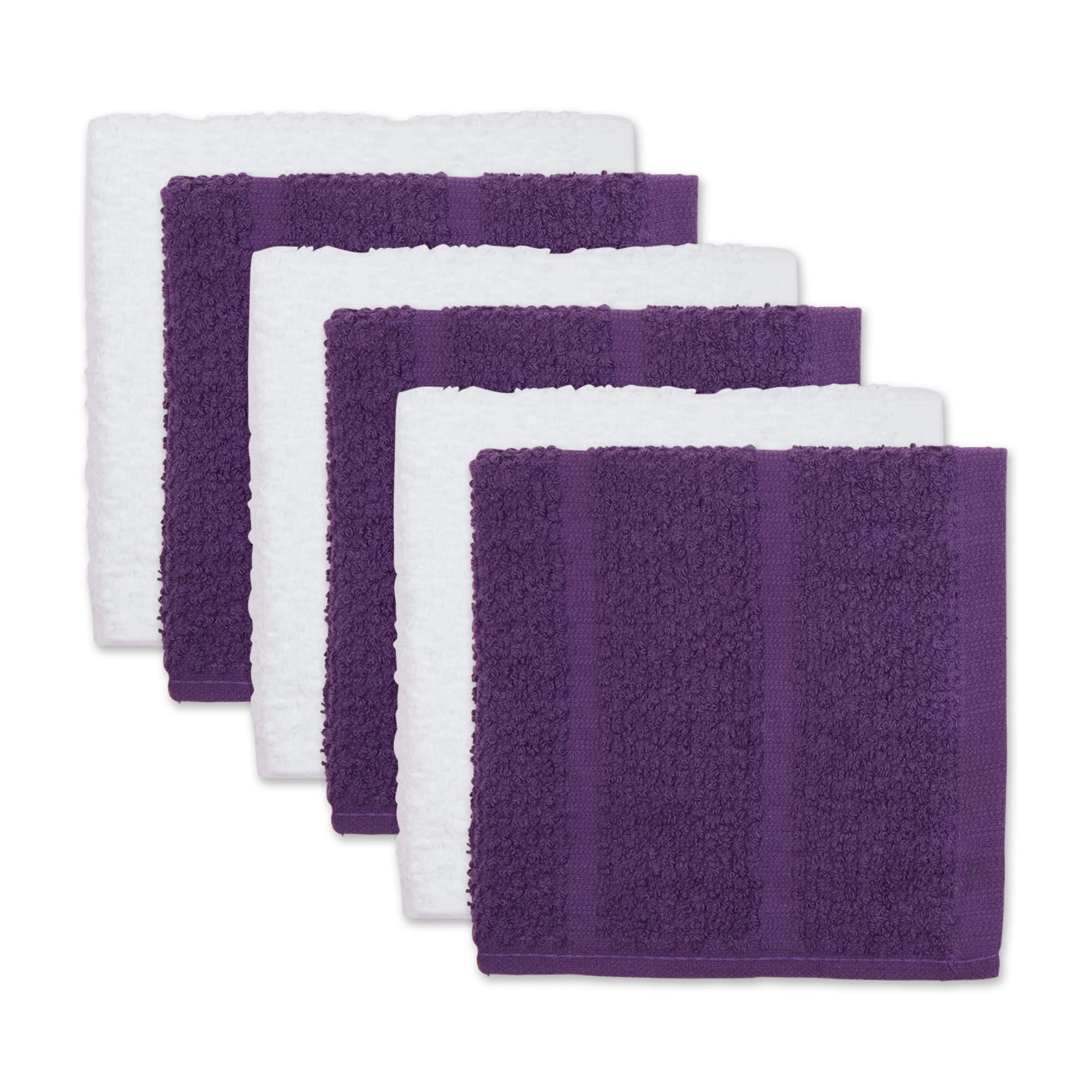 EGGPLANT BASIC CHEF TERRY DISHCLOTH SET/6