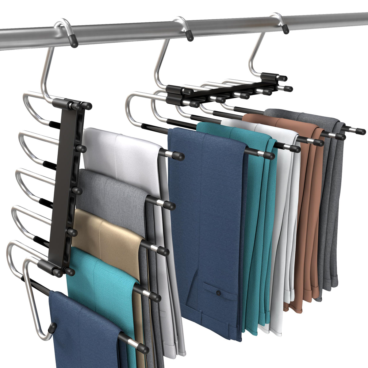 Utopia Home Pants Hangers Space Saving 2 Pack - Space Saving Hangers Or Closet Organizer For Clothes, Scarf, Pants & Skirt With