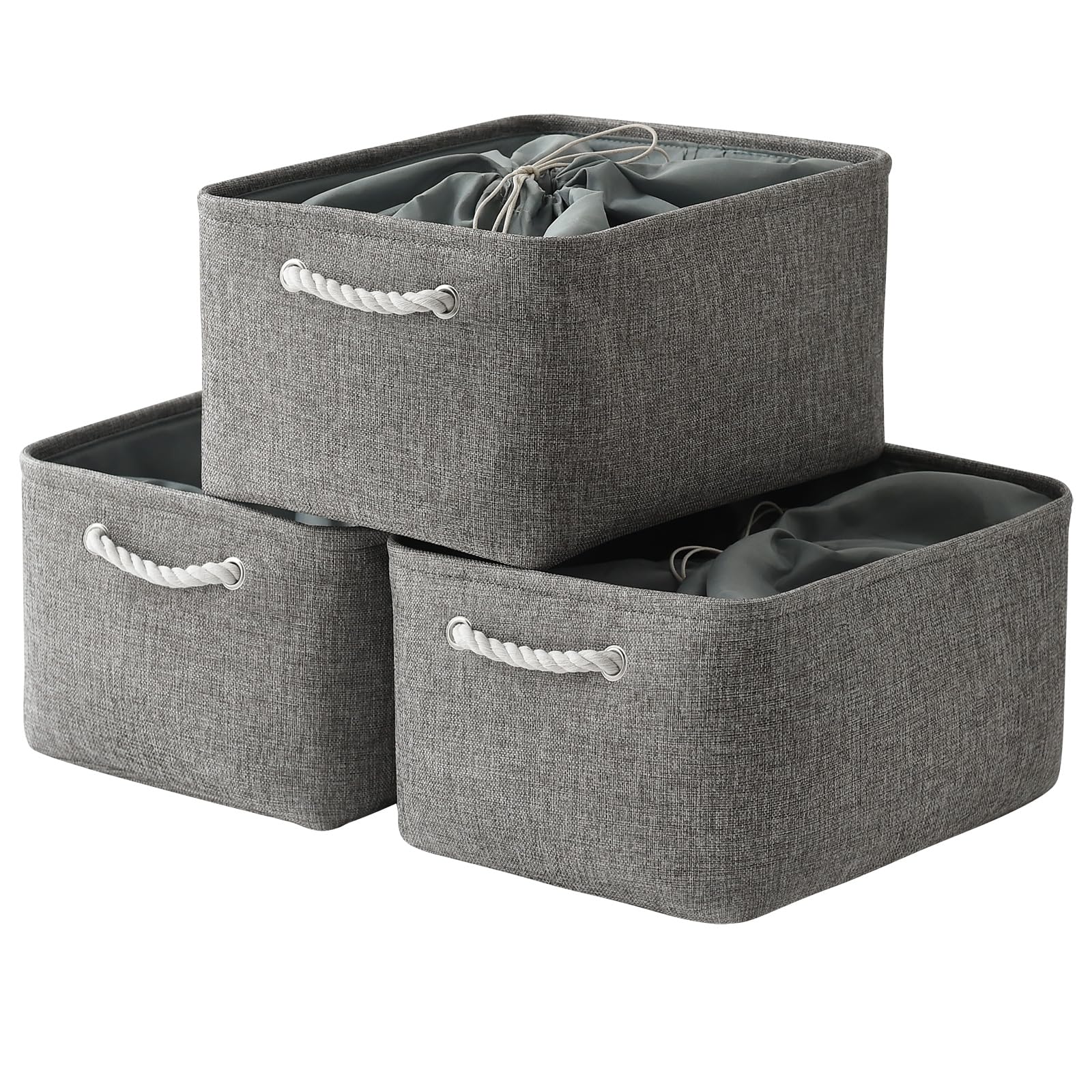 Thewarmhome Fabric Storage Bins Baskets For Organizing, Large Sturdy Storage Basket W/Handles, Decorative Foldable Storage Baske