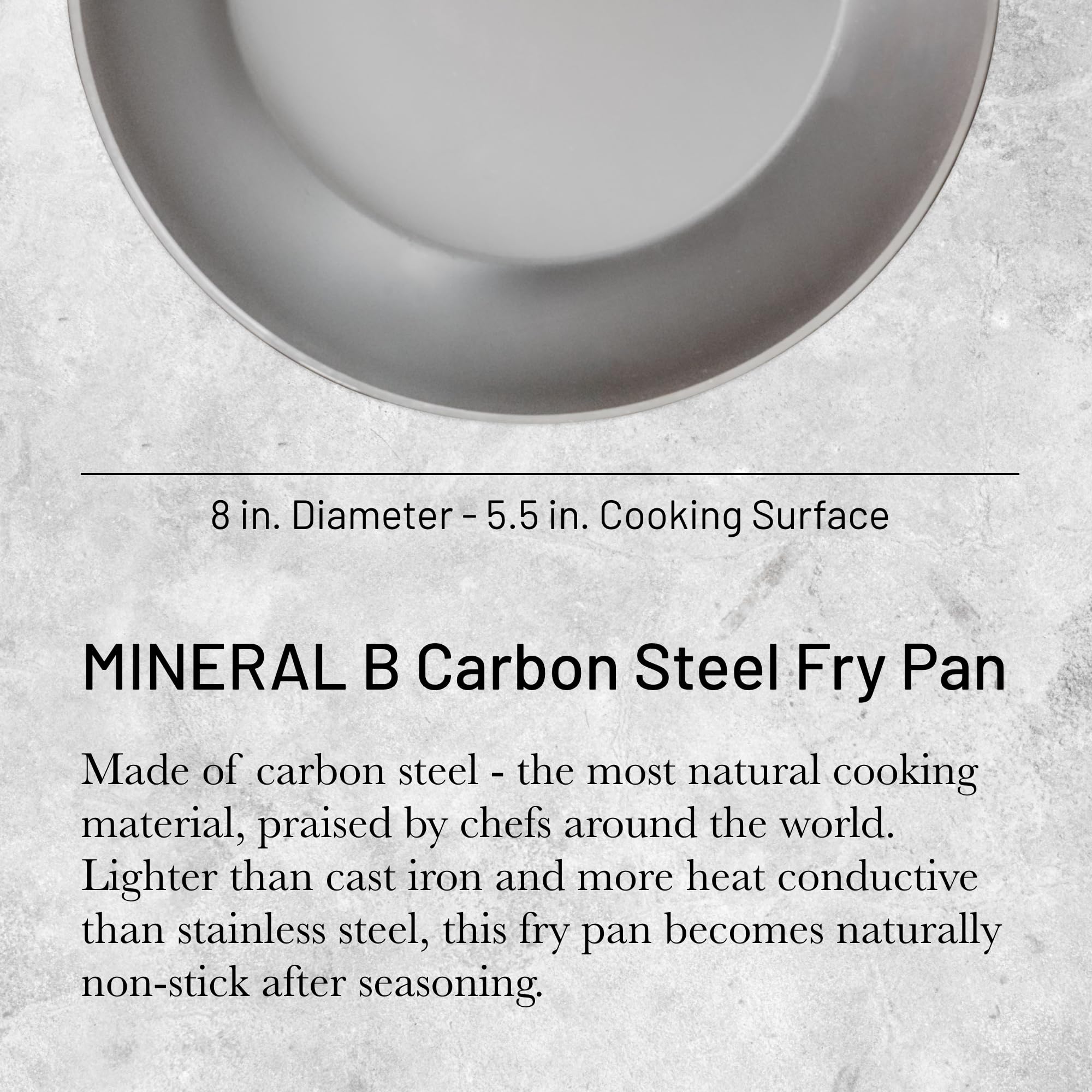 De Buyer - Mineral B Frying Pan - Nonstick Pan - Carbon And Stainless Steel - Induction-Ready - 8''