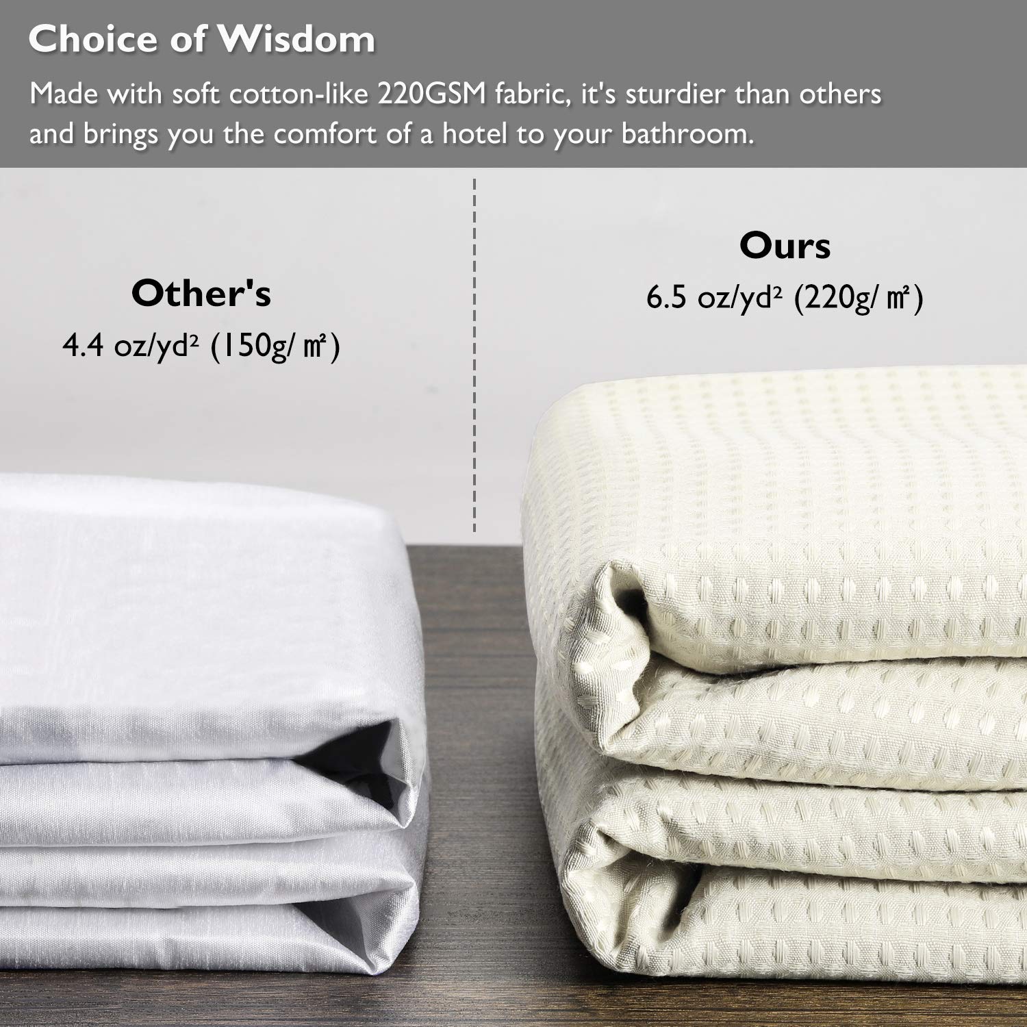 Lagute Snaphook Truecolor Hook Free Shower Curtain | Removable Liner | See Through Top | Machine Washable | Cream