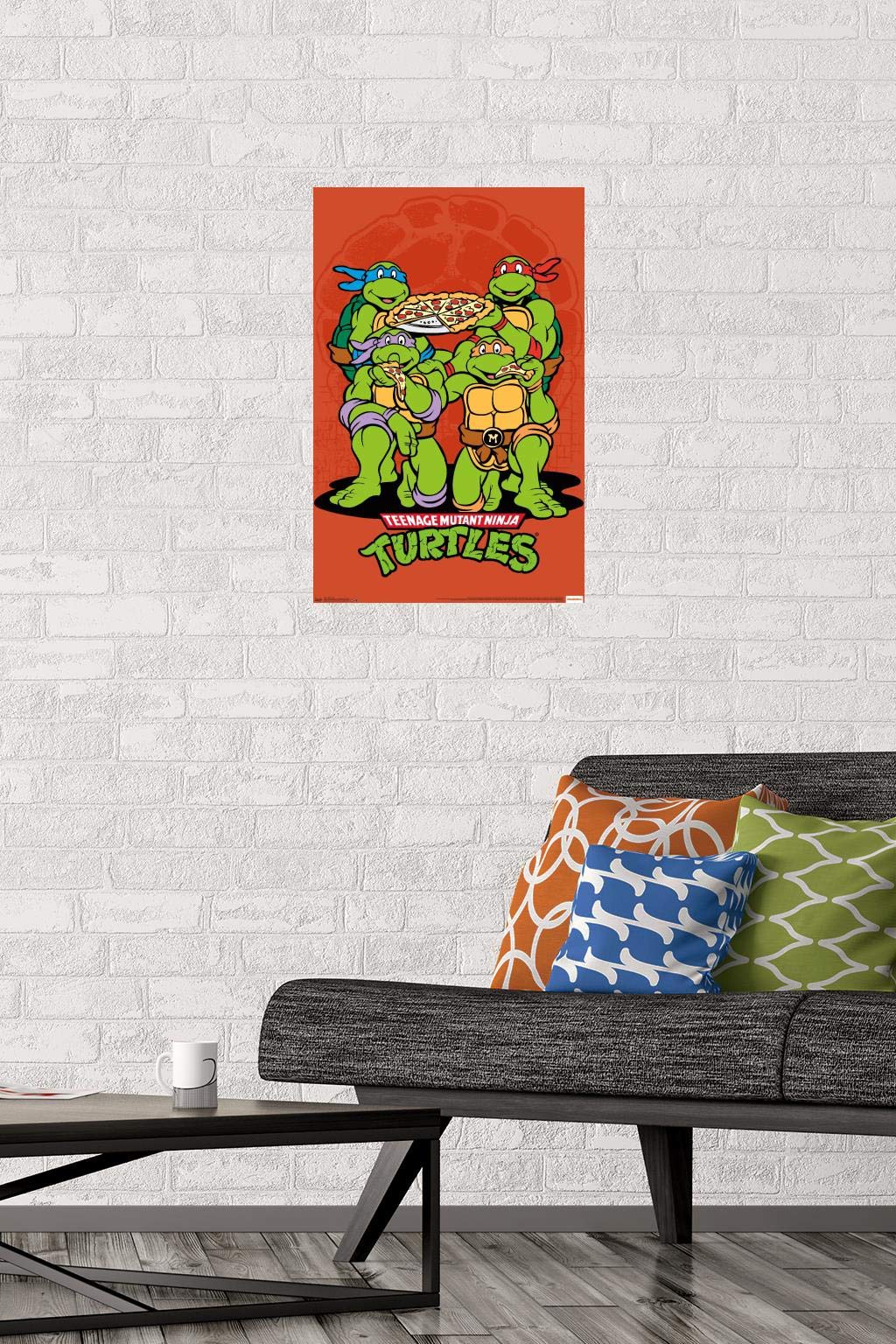 Trends International Nickelodeon Teenage Mutant Ninja Turtles-Pizza Wall Poster, 14.725'' X 22.375'', Premium Unframed Version,