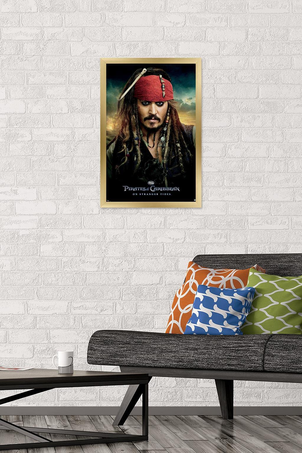 Trends International Disney Pirates Of The Caribbean: On Stranger Tides - One Sheet Wall Poster, 14.725'' X 22.375'', Gold Frame