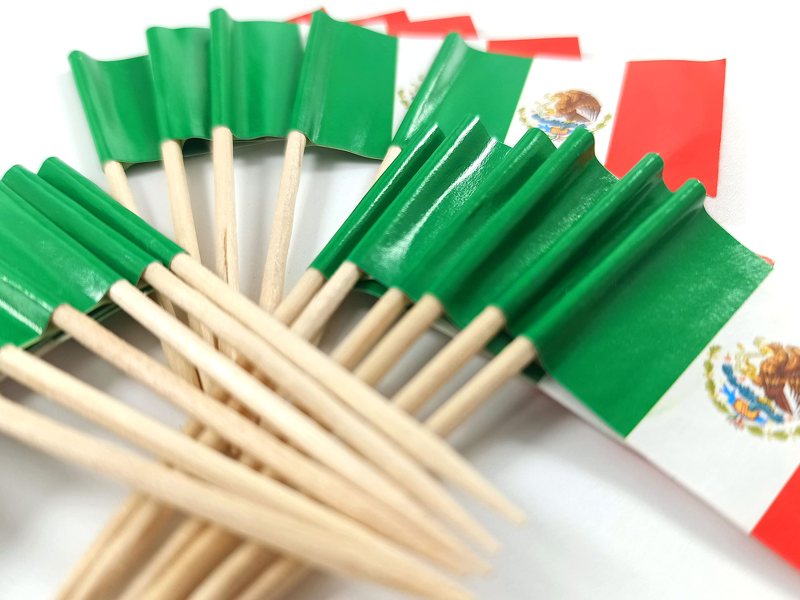 JBCD Mexico Toothpick Flag Mexican Mini Small Cupcake Topper Flags (100 pcs)