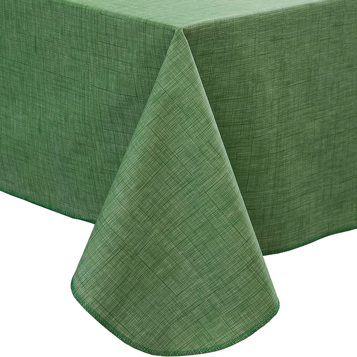 Pioggia Vinyl Tablecloth With Flannel Backing Rectangle Waterproof Oil-Proof Plastic Table Cloth Wipeable Pvc Table Cover For In