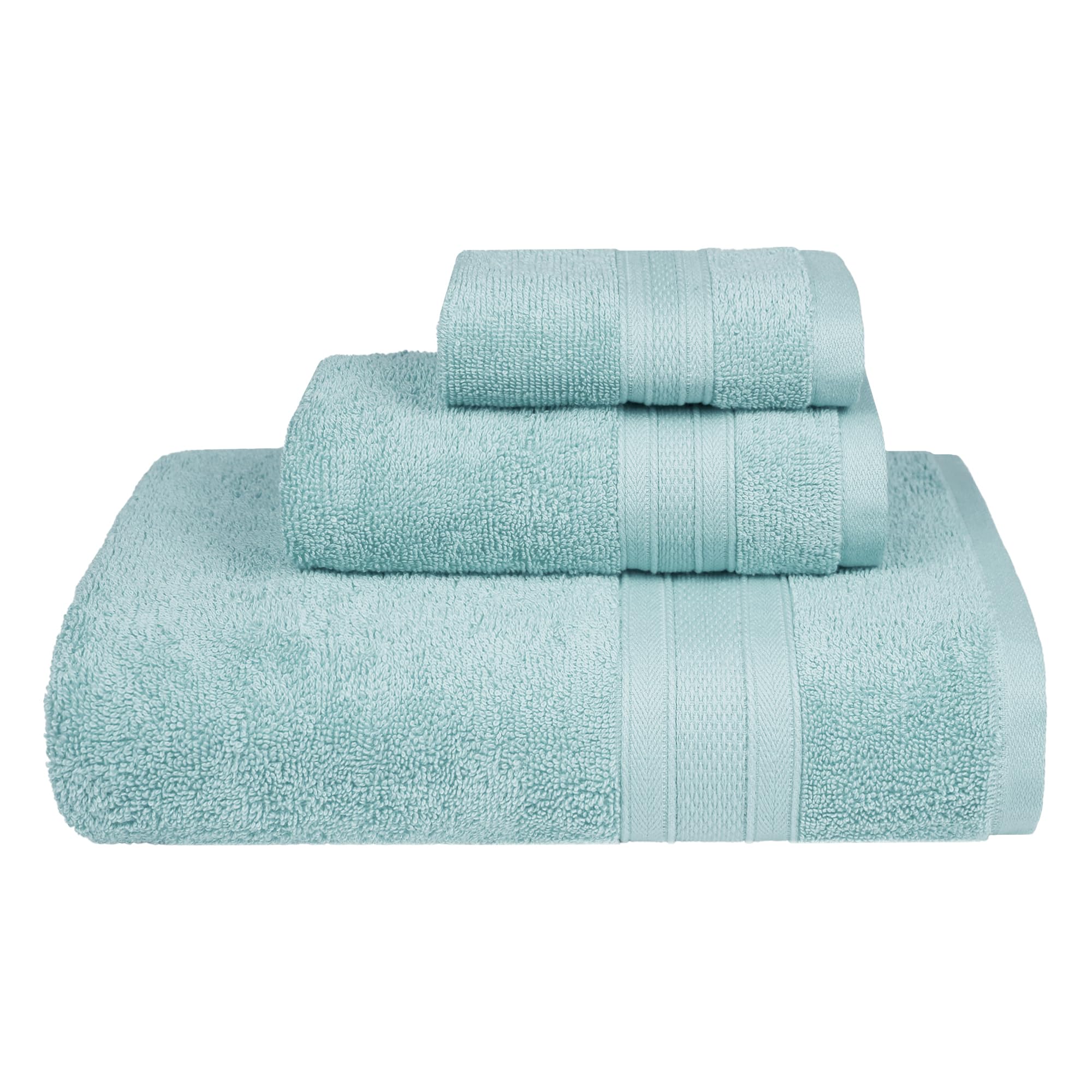 Trident Soft Comfort Air Rich Towels For Bath, 100% Cotton Towel, Super Soft, Highly Absorbent, 3 Pieces Towel Set, 500 Gsm - Ni