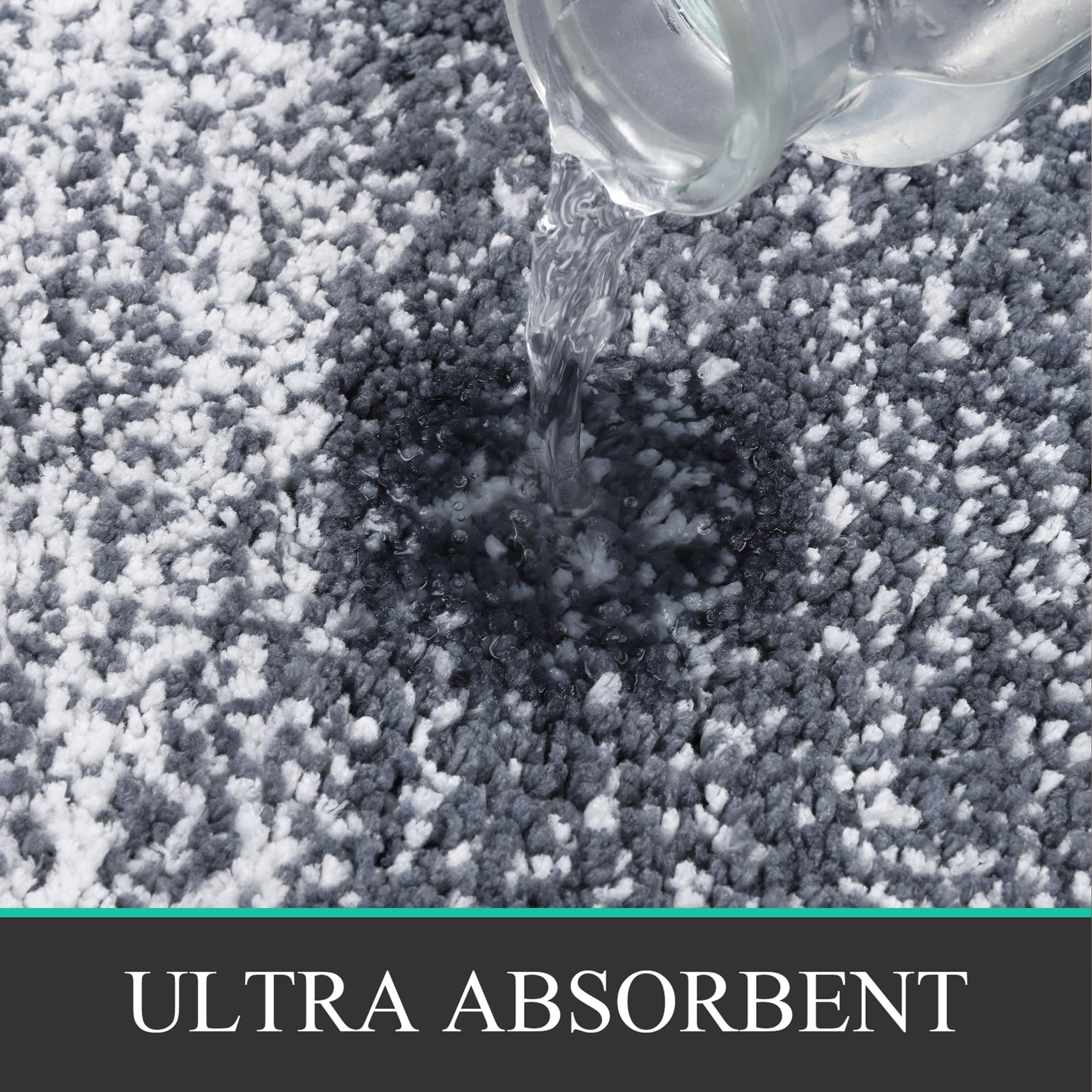 Bsmathom Bathroom Rugs Sets 4 Piece With Toilet Cover, Plush Shaggy Microfiber Non Slip Bath Rugs, Machine Washable Bathroom Mat