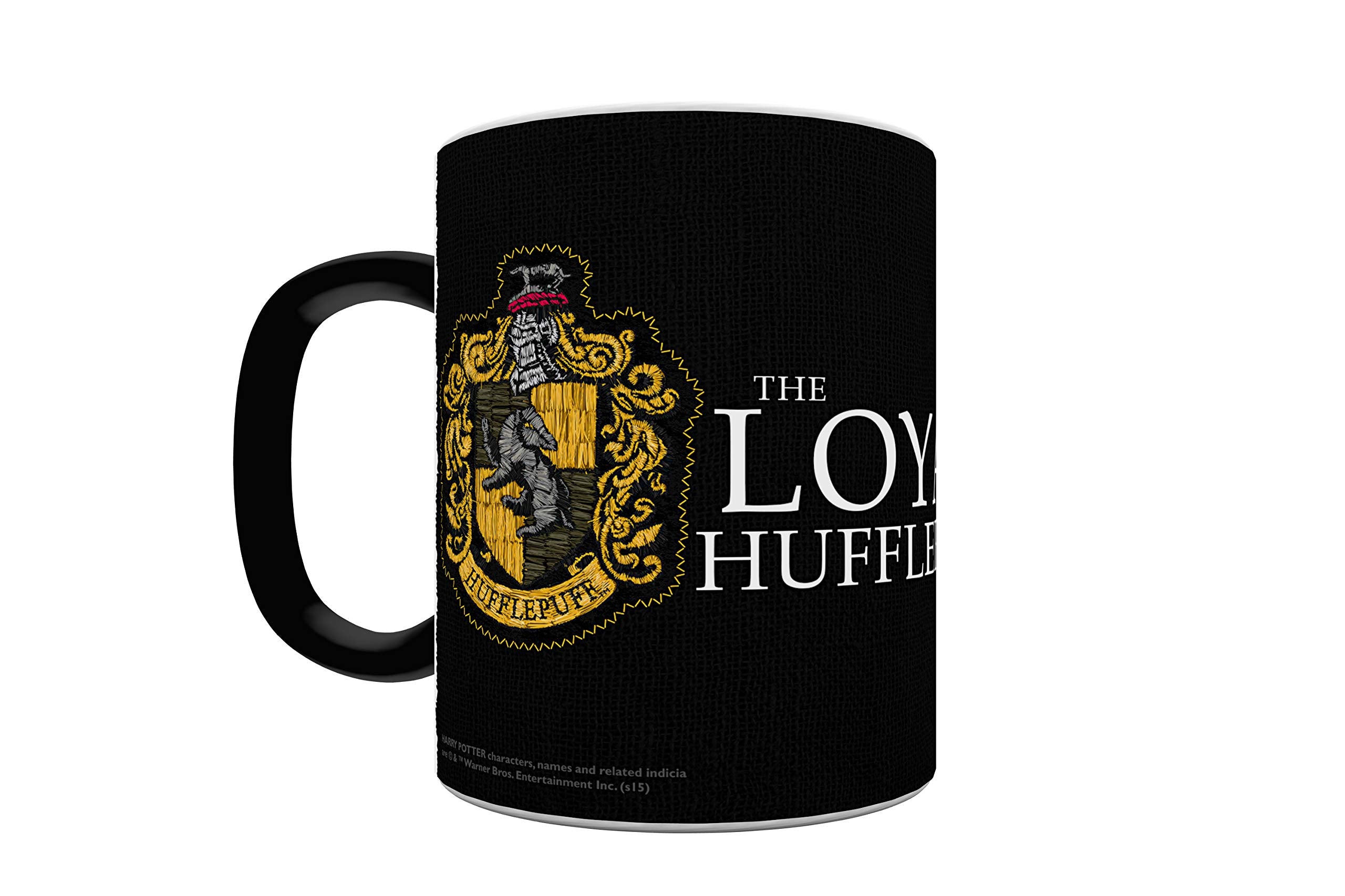 Morphing Mugs Harry Potter - Hufflepuff - Hogwarts Robe Design - One 11 Oz Color Changing Heat Sensitive Ceramic Mug - Image Rev