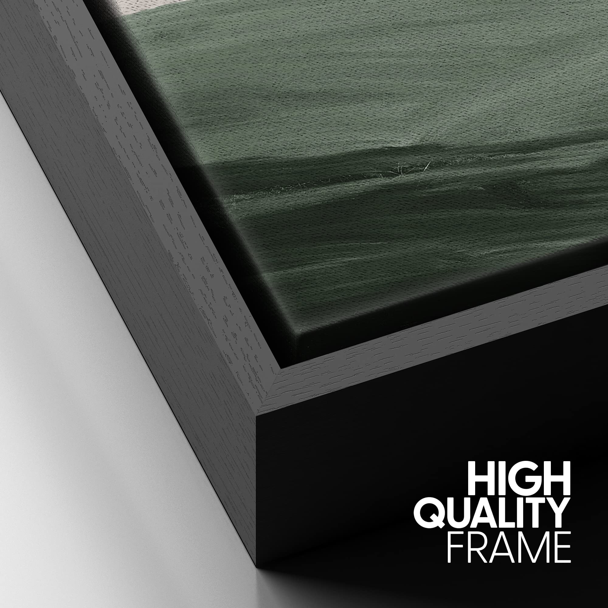 Signford Framed Canvas Wall Art Monochromatic Green Mountains And Valleys Landscape Wilderness Oil Painting Impressionism Tradit